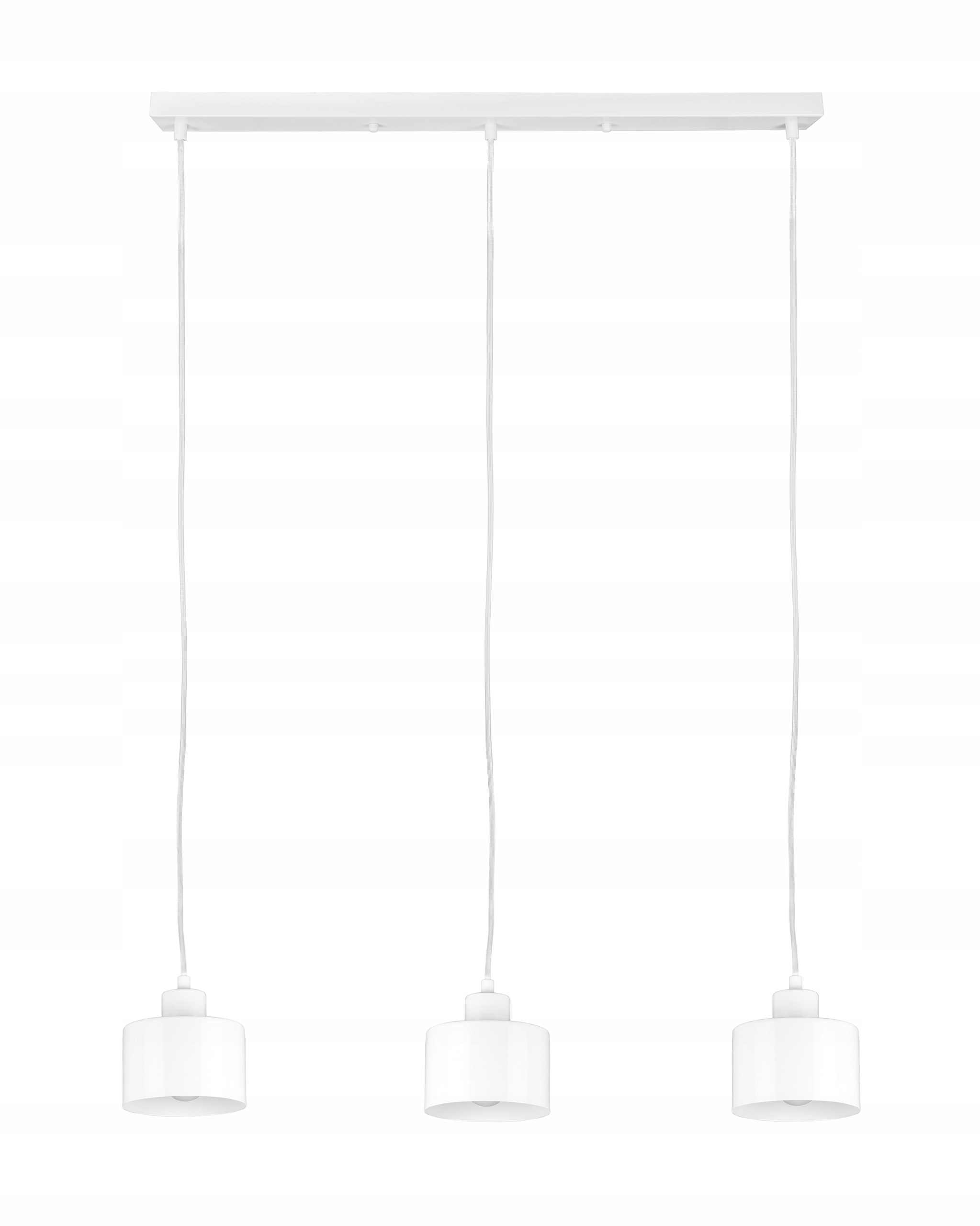 Lampa wisząca sufitowa potrójna biała listwa