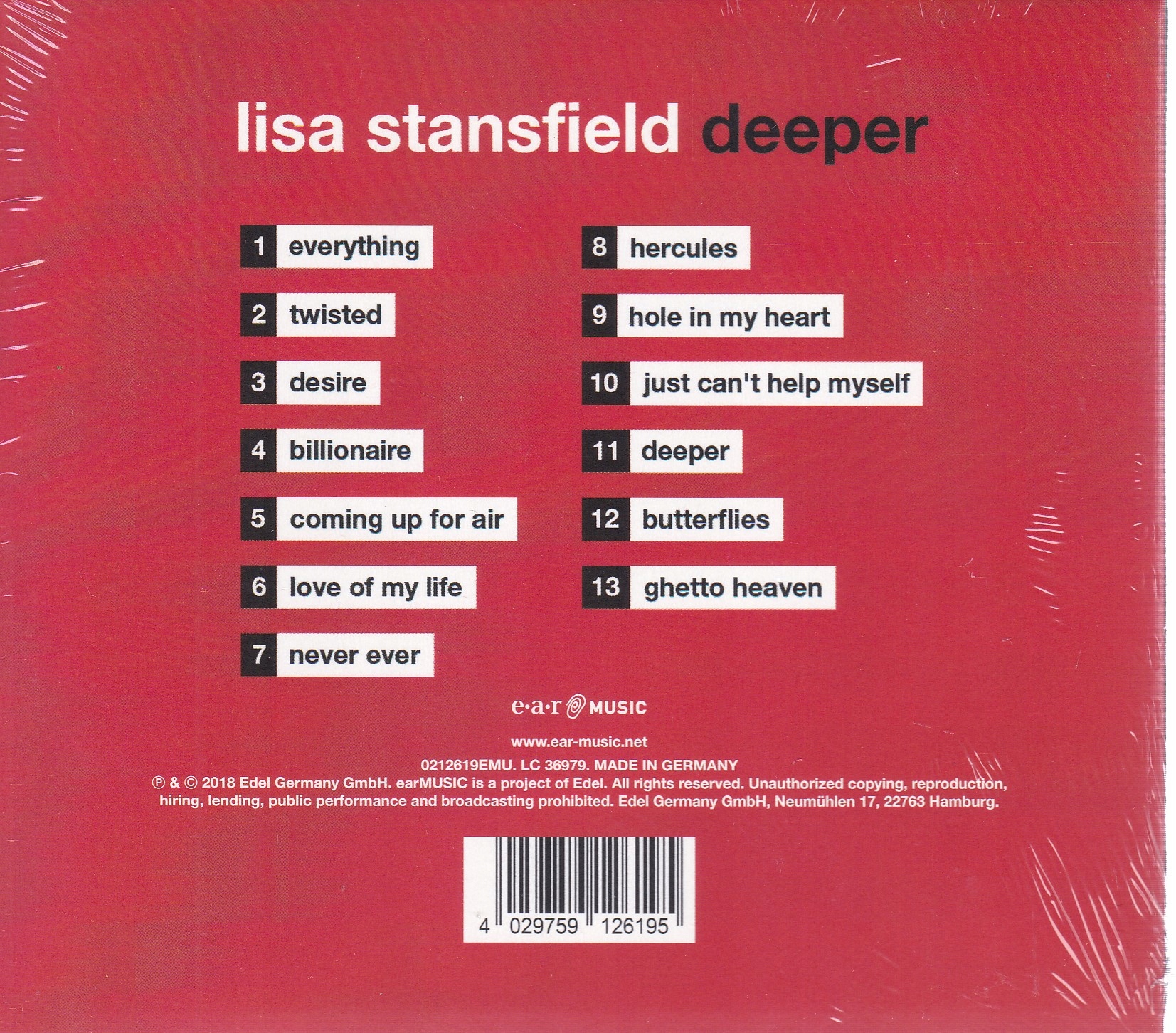 CD- LISA STANSFIELD- DEEPER (NOWA W FOLII) Gatunek rock