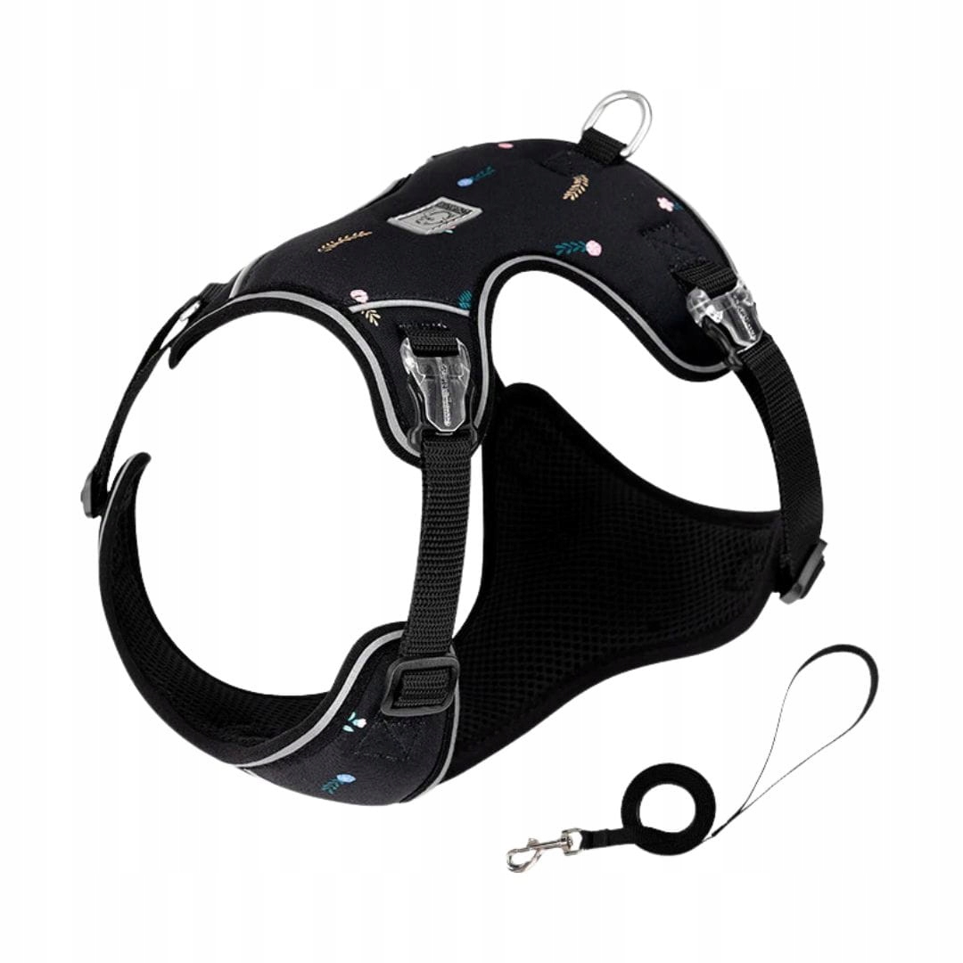 Levně Postroj pro malého psa TRUELove Lightness černý vodítko 180 cm, velikost: Xs