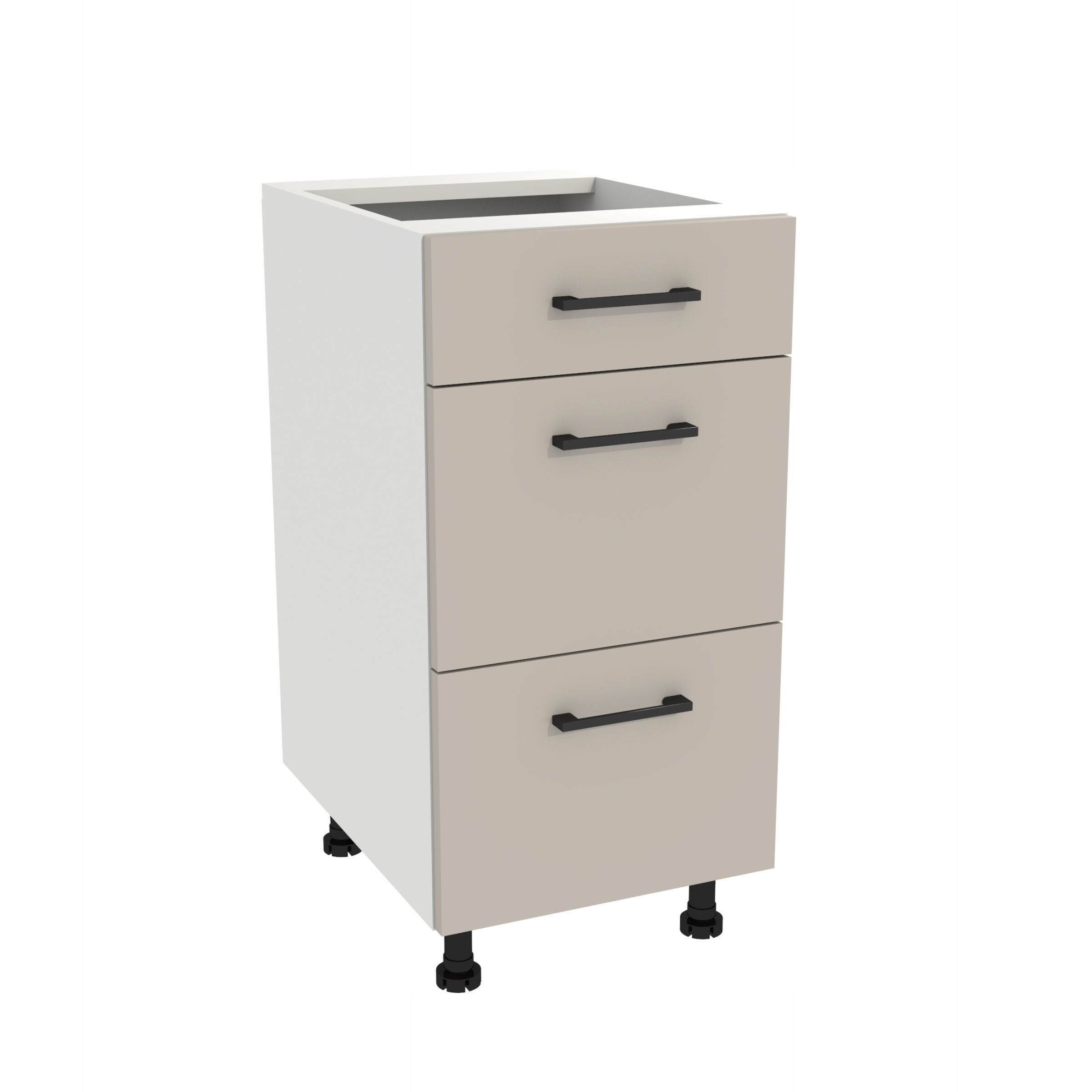 Kuchynská skrinka s zásuvkami Slim 40 Capri Biela predná časť Kašmír Mat