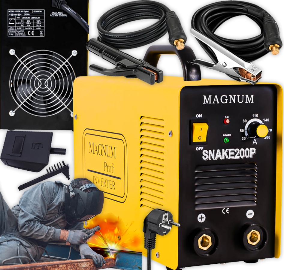 Spawarka Snake 200P Magnum Elektrodowa Inwertorowa Mma Arc 200A