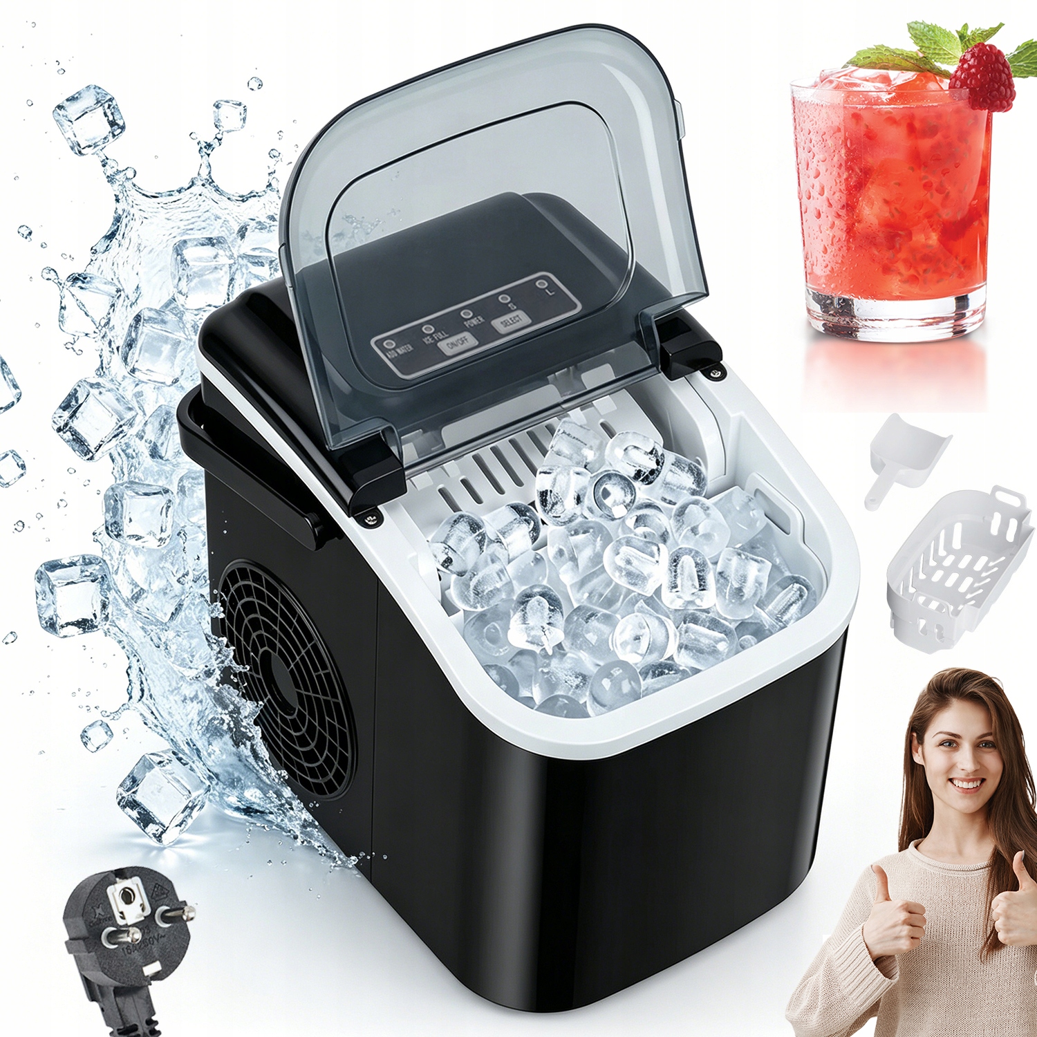 Výrobník Ledu Domácí Stroj Na Kostky 12 Kg 100 W Expresní Led