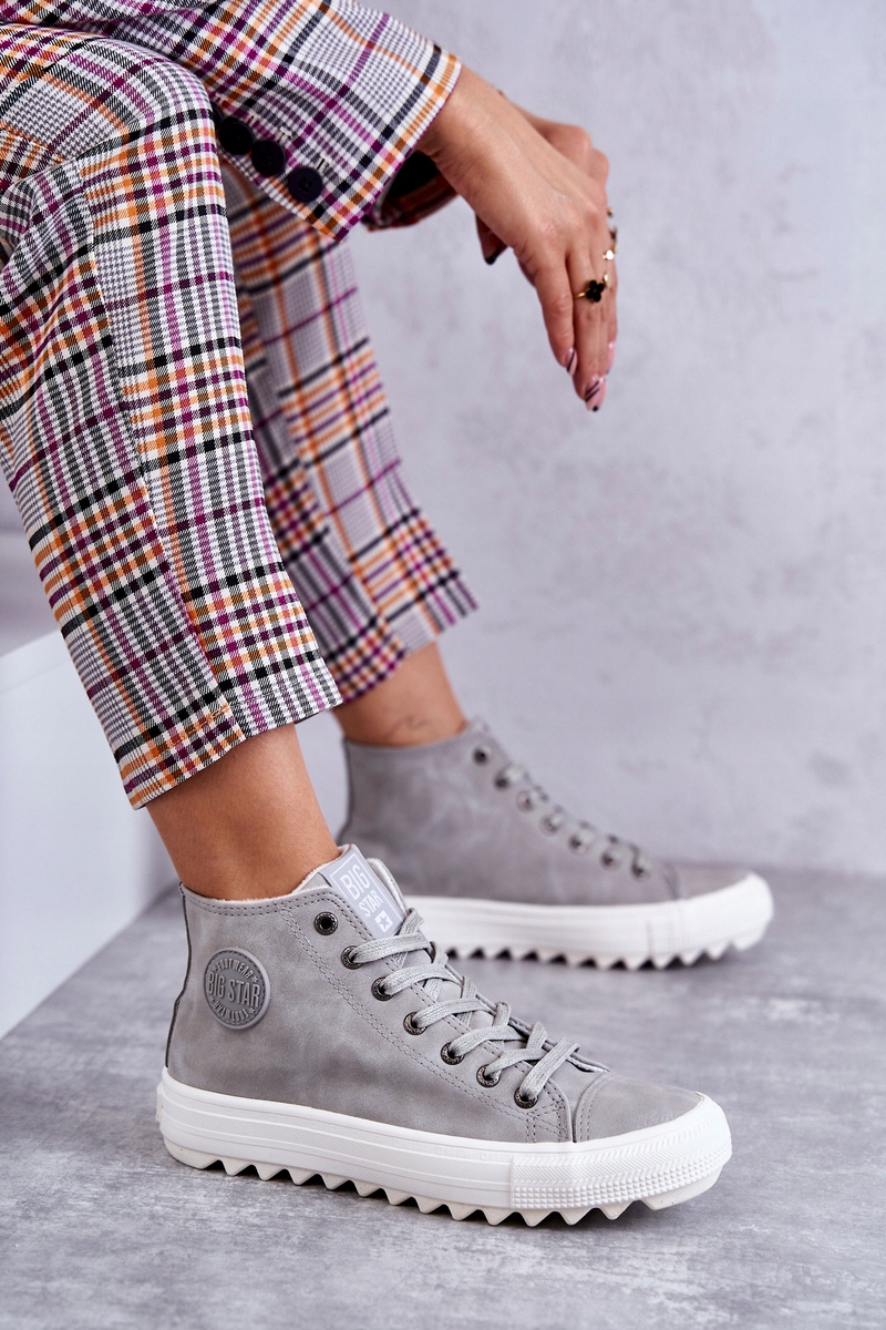 BIG STAR EE274114 SZARE OCIEPLANE TRAMPKI HIT 38 Materiał wkładki tkanina