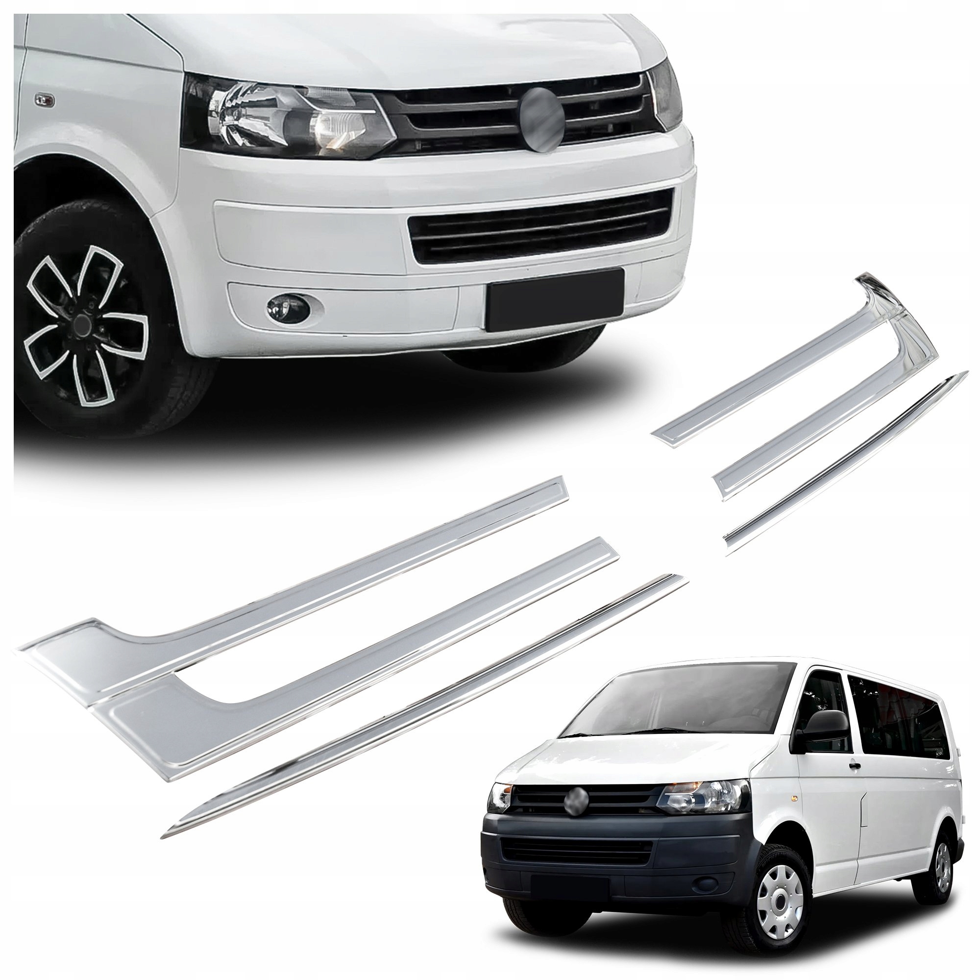Lišty atrapy predného maskovania grilu pre Vw Caravelle V T5 2009-2015