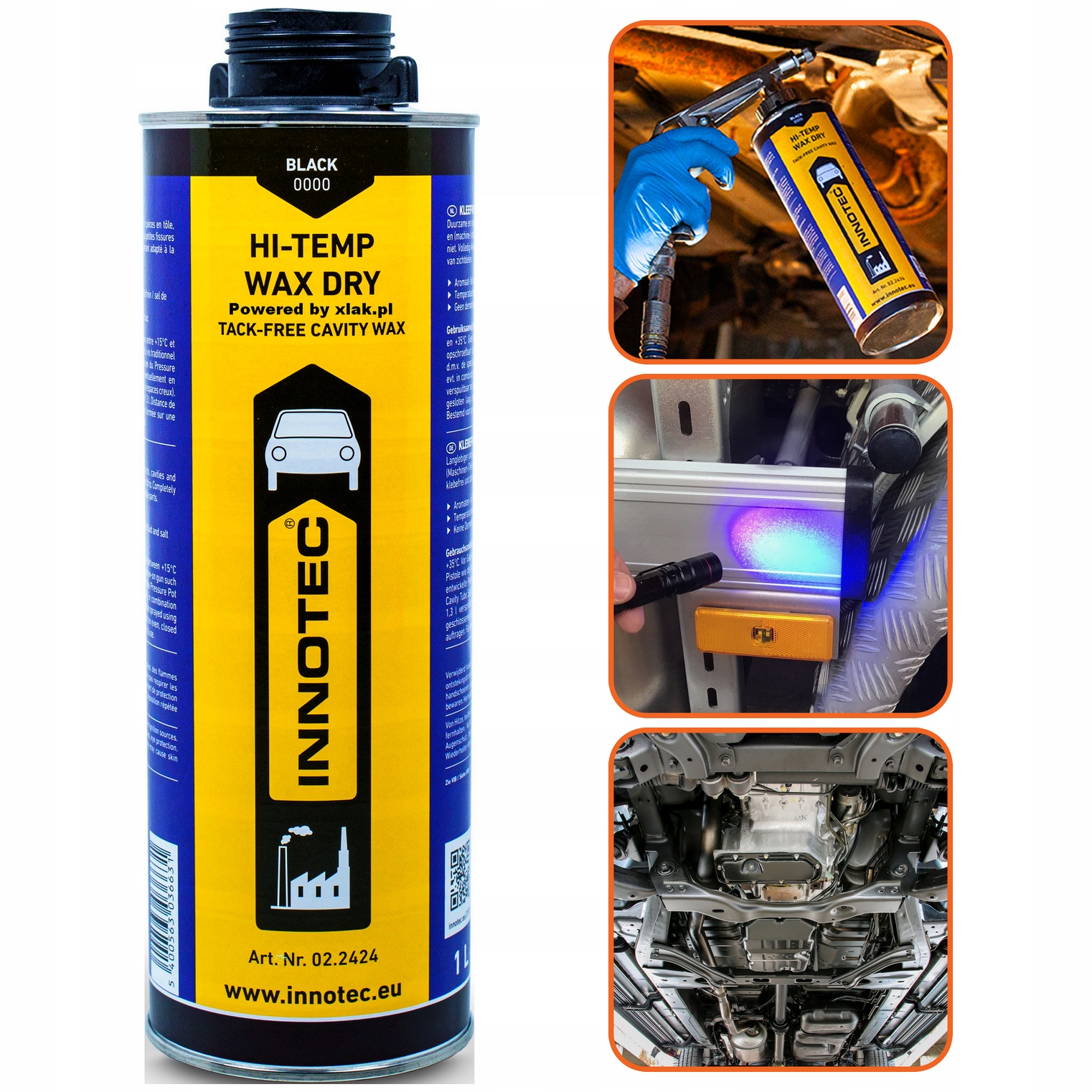 Suchy Wosk Antykorozyjny Innotec Hi-Temp Wax Dry Czarny Uv Konserwacja 1L