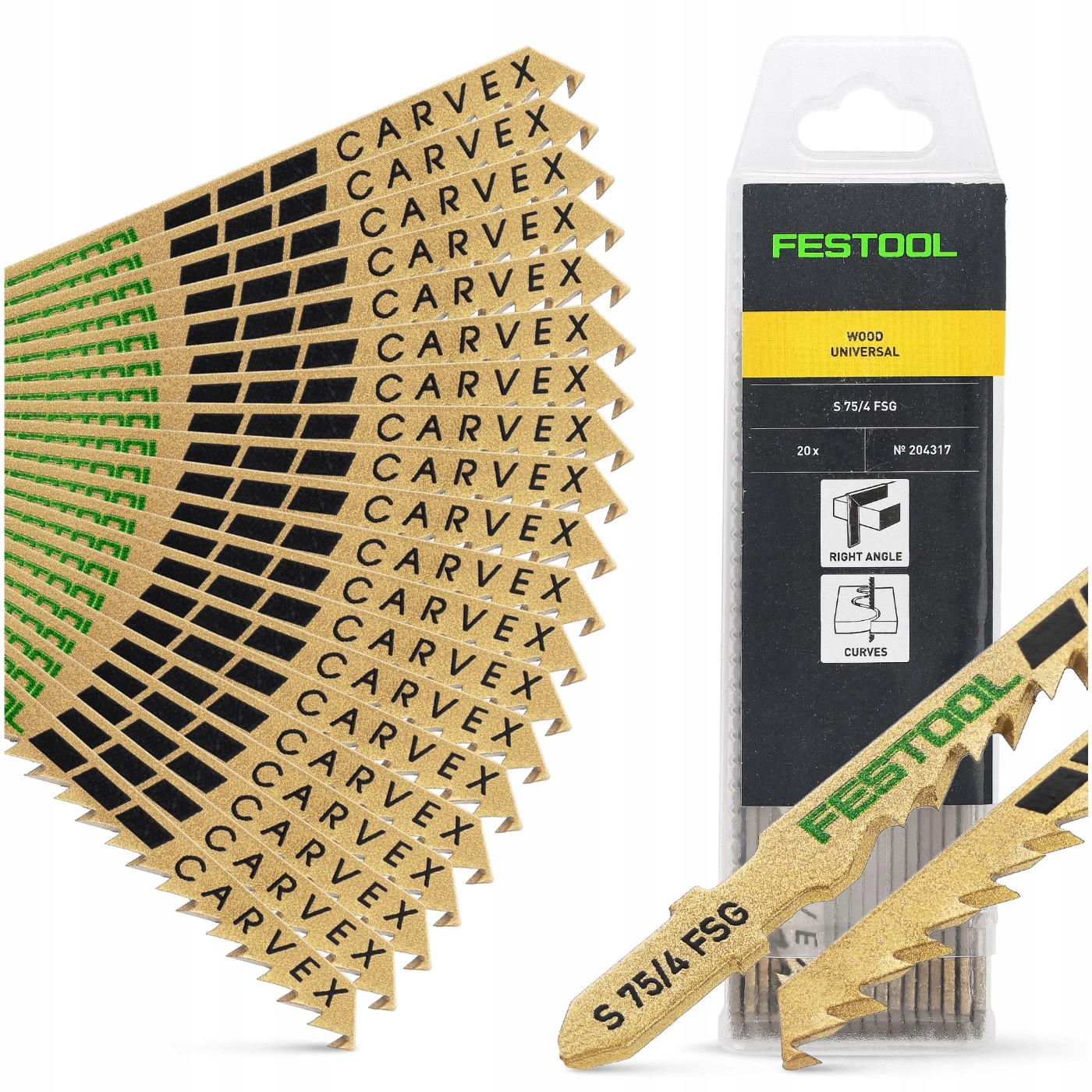 20 x Pilový List pro pilu na dřevo Festool Wood Universal S75/4 Fsg 204317