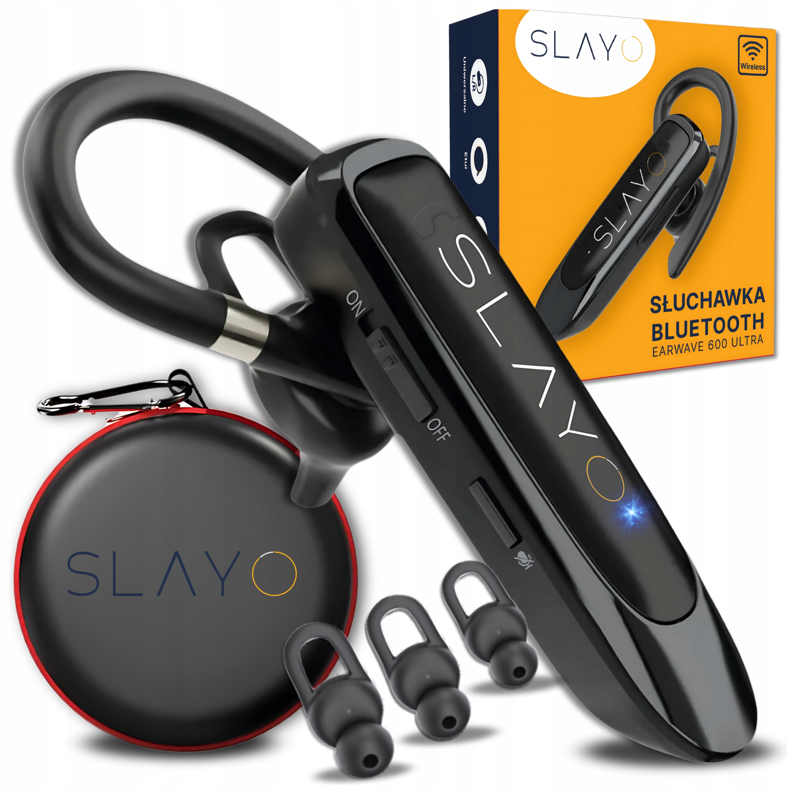 SŁUCHAWKA BLUETOOTH DLA KIEROWCY BEZPRZEWODOWA DO ROZMÓW DO UCHA MIKROFON