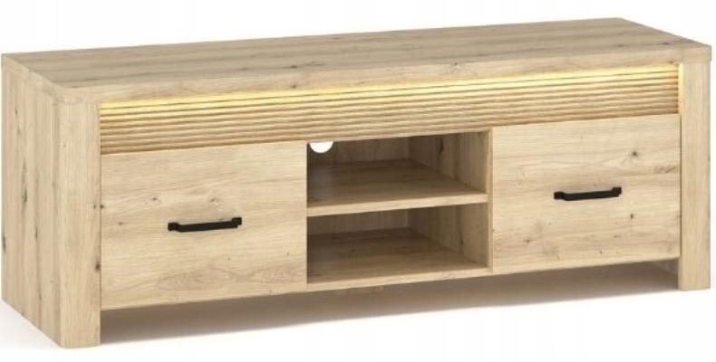 Szafka Rtv Stojąca Mebelbos Moris 152 cm Dąb Artisan z Oświetleniem