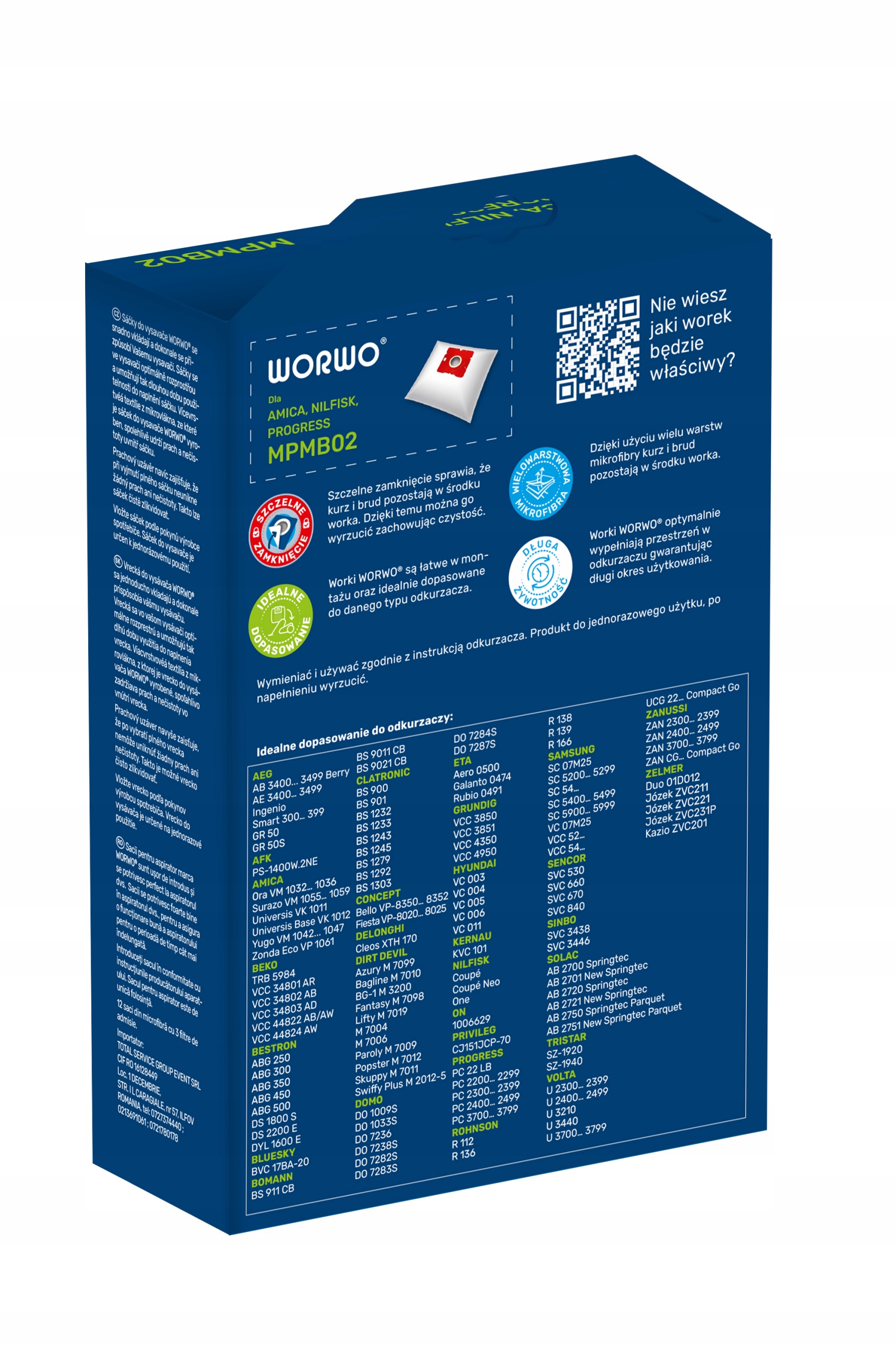 AMICA FEN TURBO VM 2066 WORKI+3 FILTRY DO ODKURZACZ FEN TURBO VM 2062 2063 Model MPMB02X12K