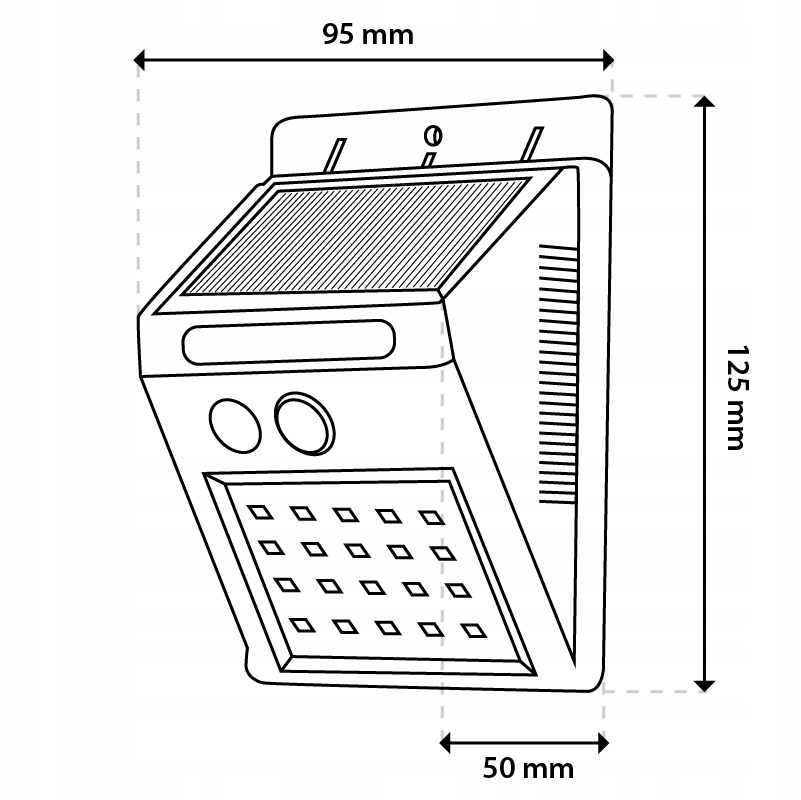 LAMPA SOLARNA 20 LED OGRODOWA KINKIET NAŚWIETLACZ CZUJNIK RUCHU I ZMIERZCHU Stan opakowania oryginalne
