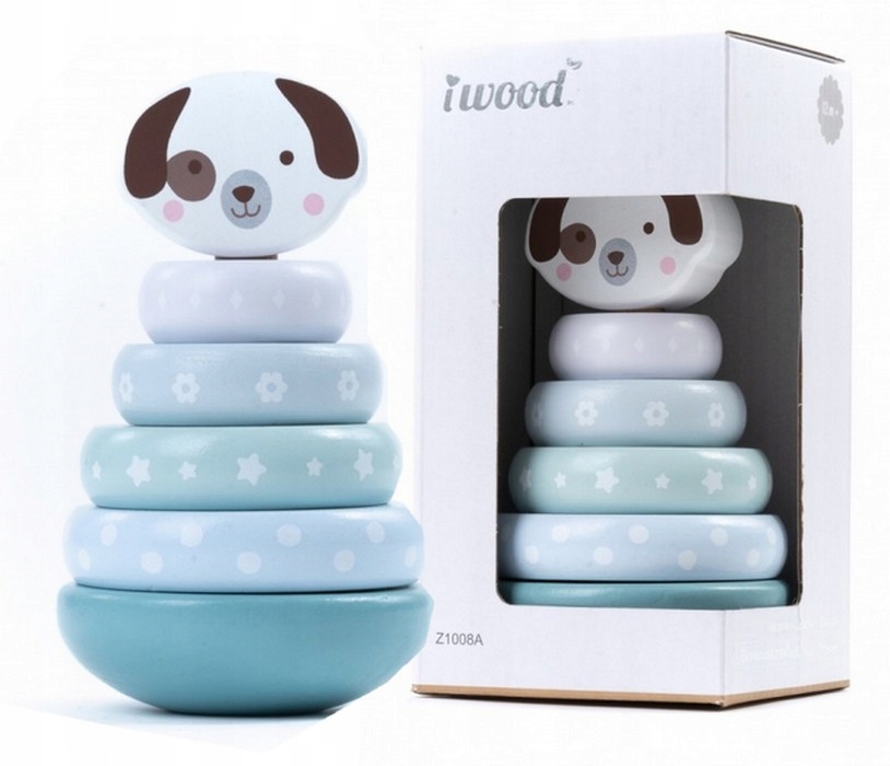 

Iwood Drewniana Piramidka Sorter Piesek pastelowy
