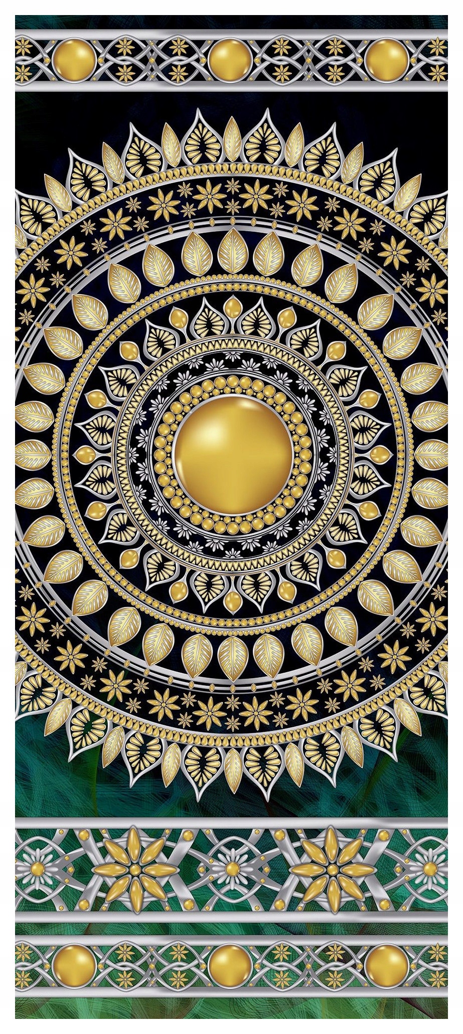 Fototapeta flíz Zlatá Mandala Elegance a Harmonie Design 91x211 lepidlo
