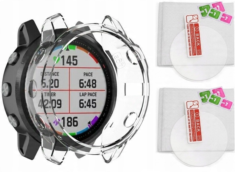 

Szkło 9H x2 Etui do Garmin Fenix 6s/6s Pro Solar
