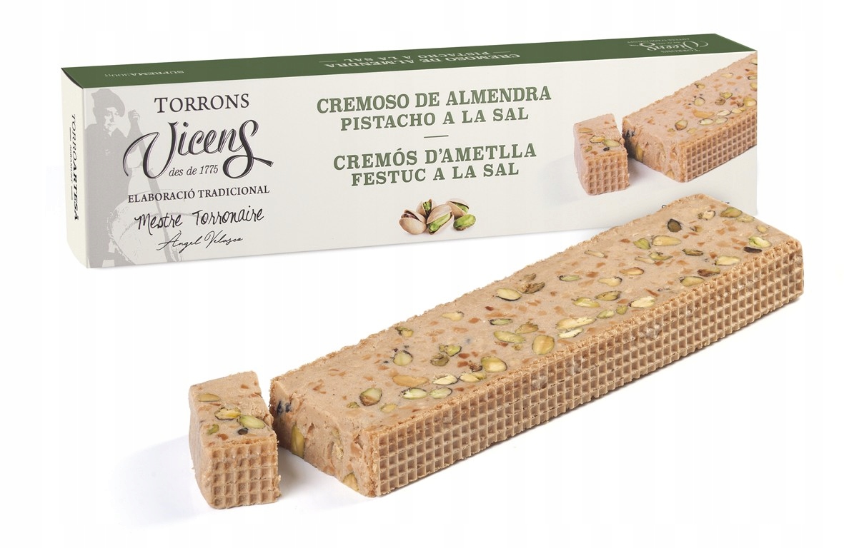 Krémový nugát z mandlí a slaných pistácií 300 g.