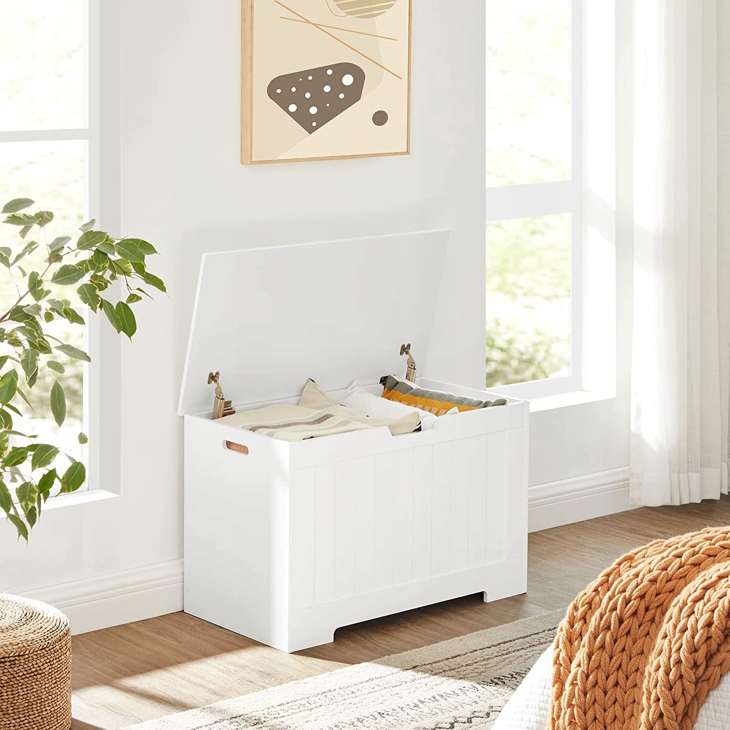 SKRZYNIA SIEDZISKO PUDŁO MDF WIELOFUNKCYJNA BIAŁA Marka Songm Vas