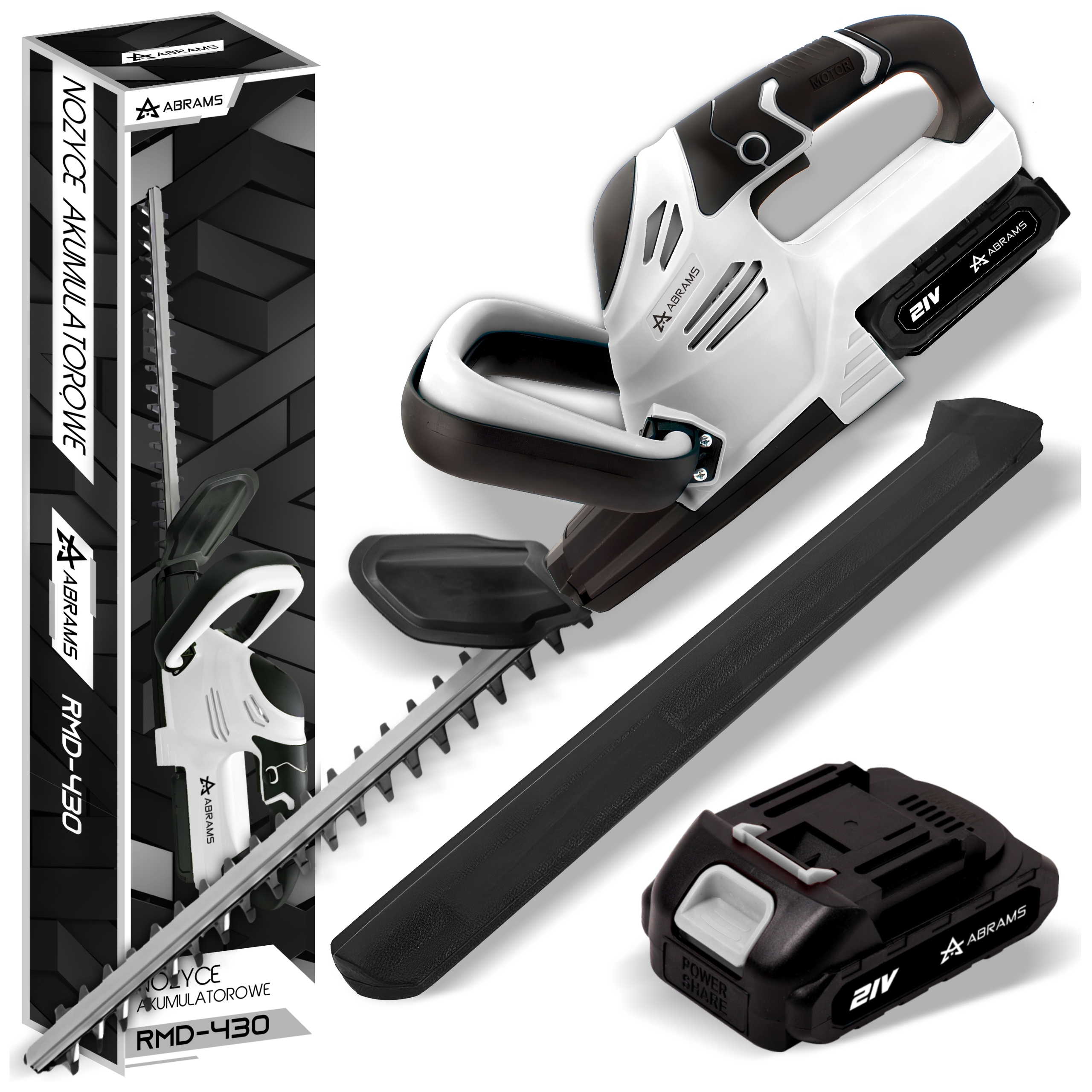 Nożyce Do Cięcia Żywopłotu Nożyce Akumulatorowe 48CM 2X Aku 21V 2Ah Mocne