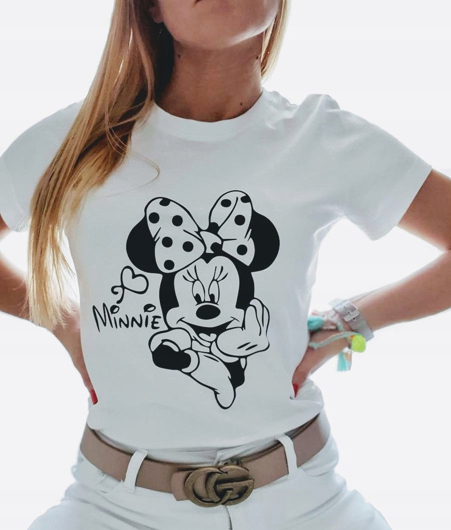 

Koszulka damska Myszka Minnie Miki nadruk biała S