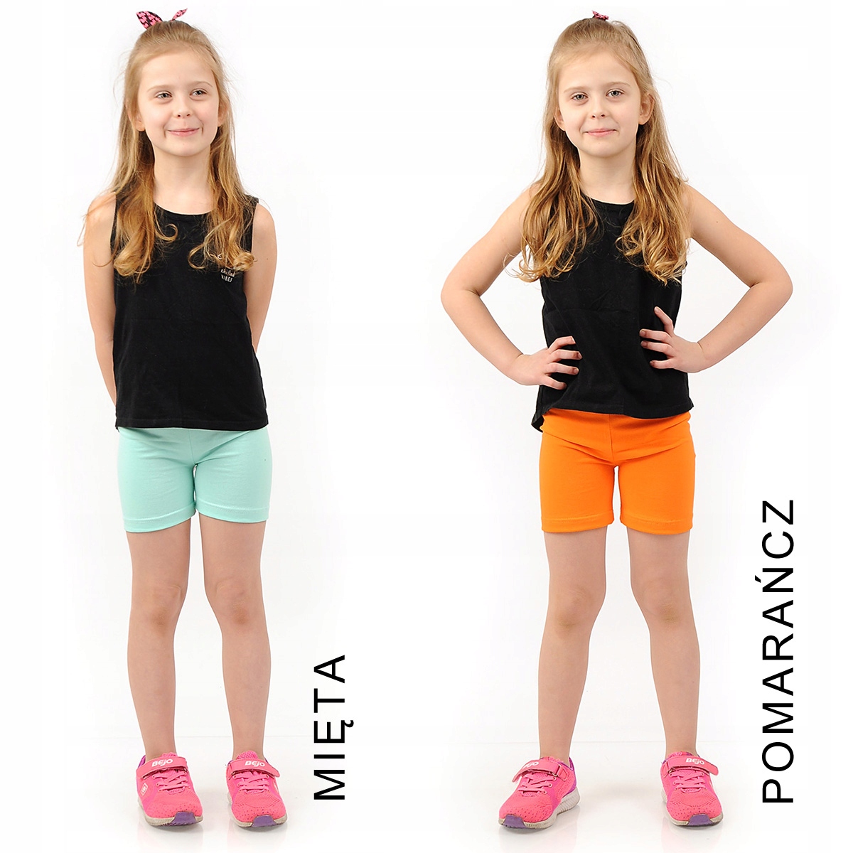 Krótkie spodenki Legginsy 1/2 Kolarki Dziecięce Getry Szorty GRAFITOWE 116 Wzór dominujący bez wzoru