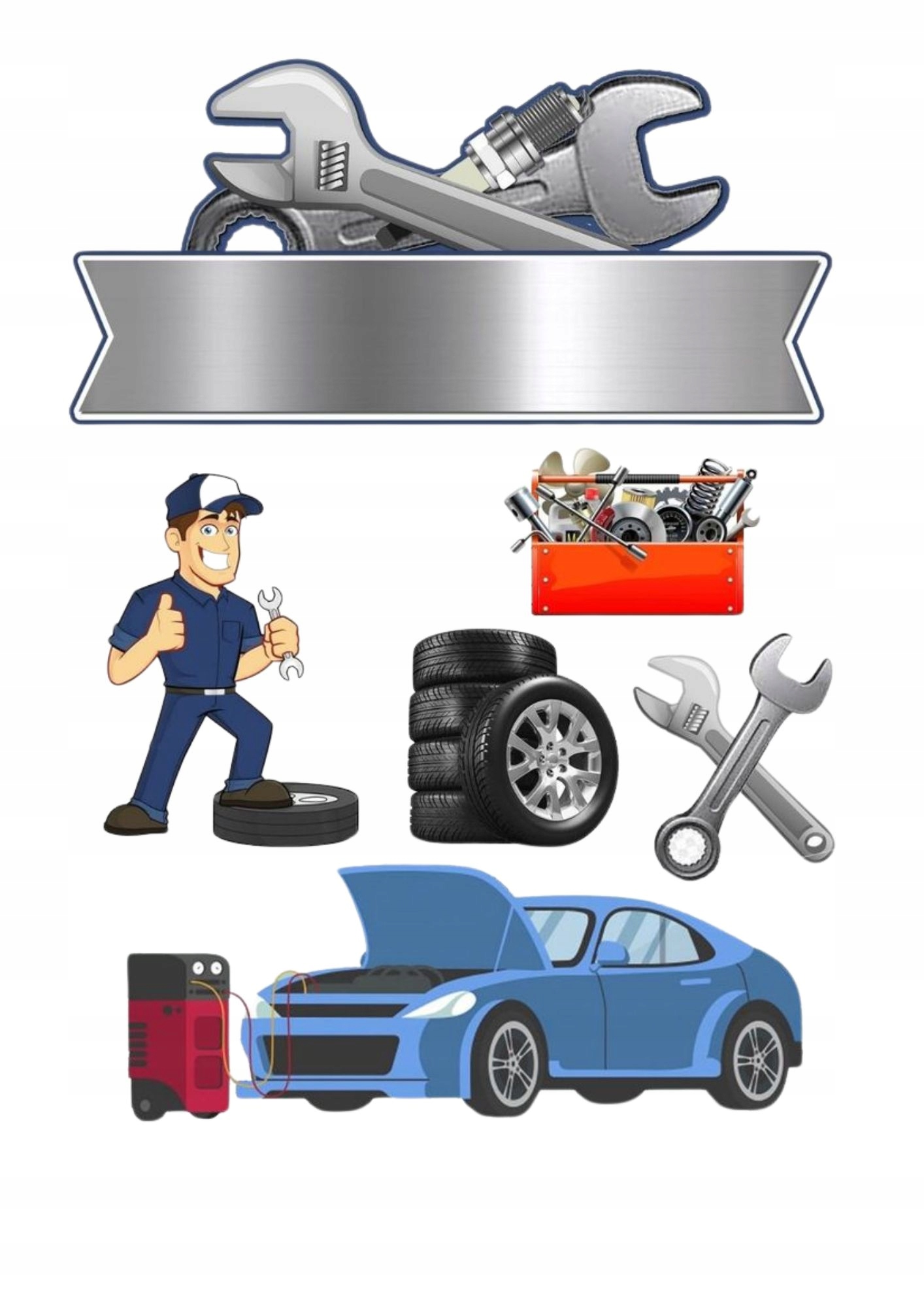 Wydruk na masie cukrowej Dla Mechanika imię