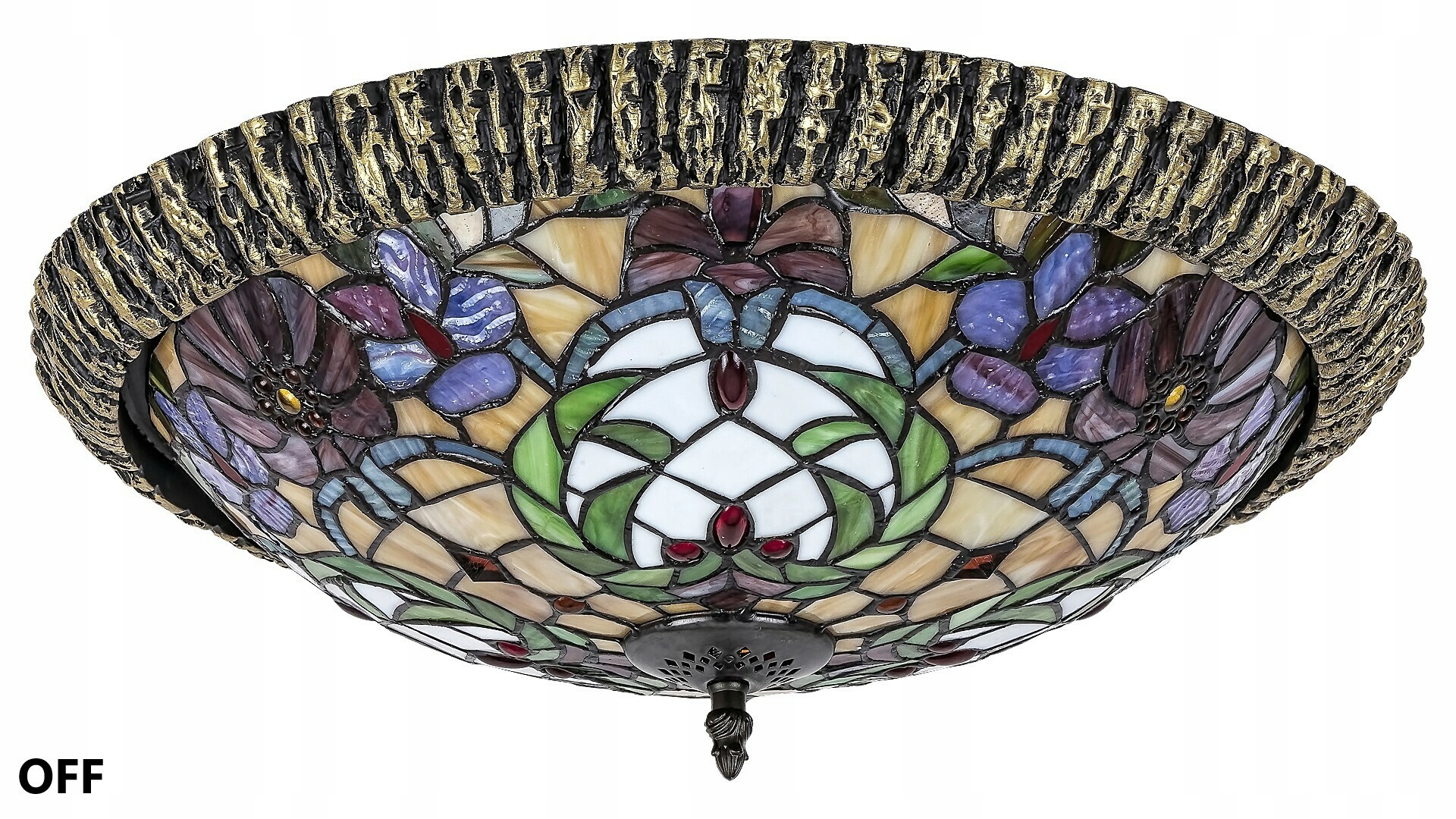 Rabalux Mirella stropné svietidlo tiffany E27 2x60W, bronzová, 44 cm