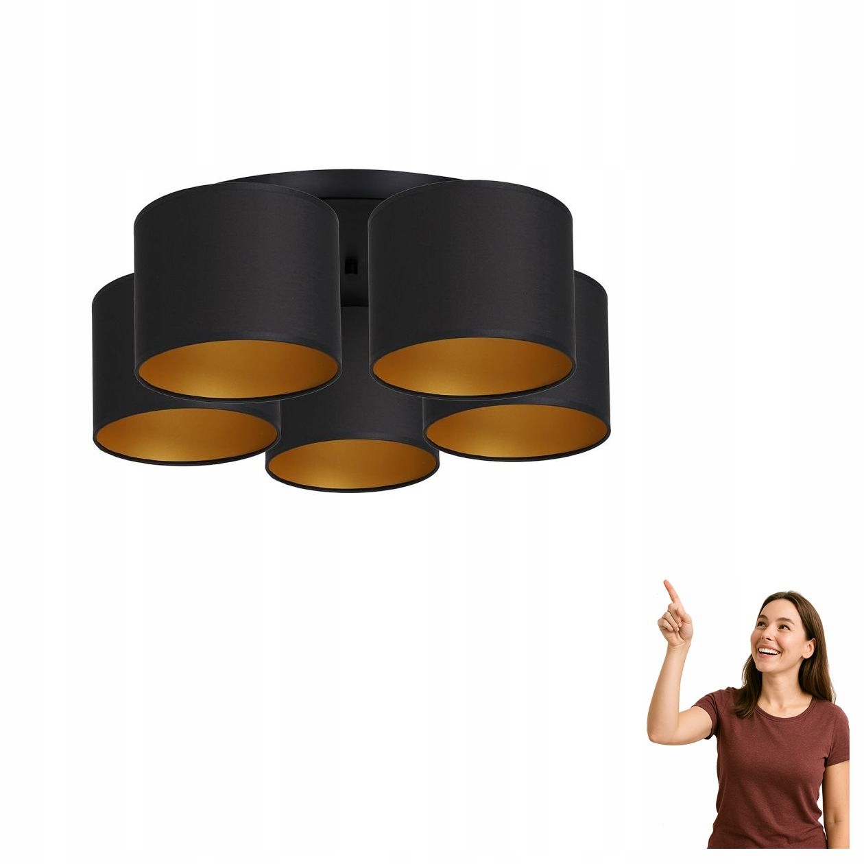 Päťplameňová stropná lampa Arden 3489 Luminex