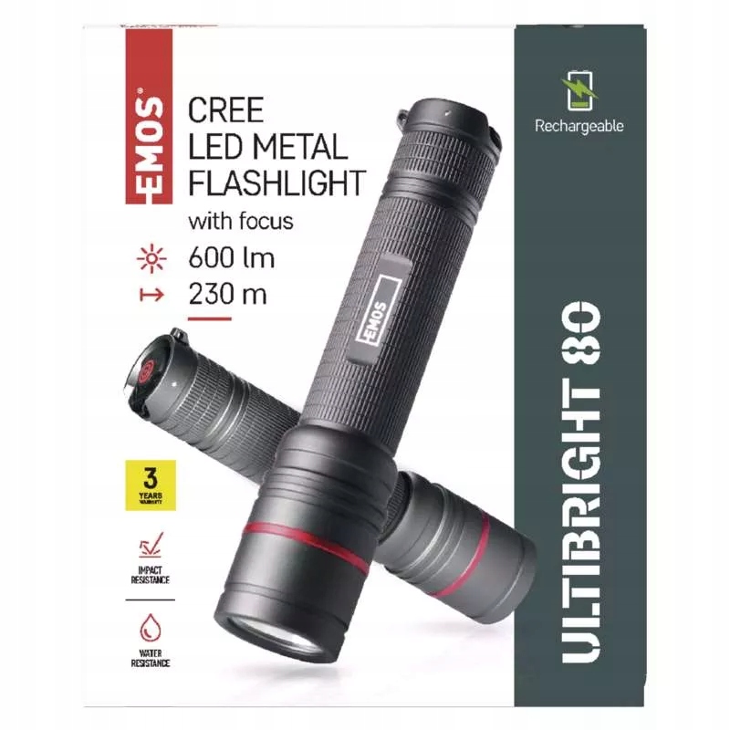 

Latarka ładowalna Cree Led Ultibright 80, 600lm