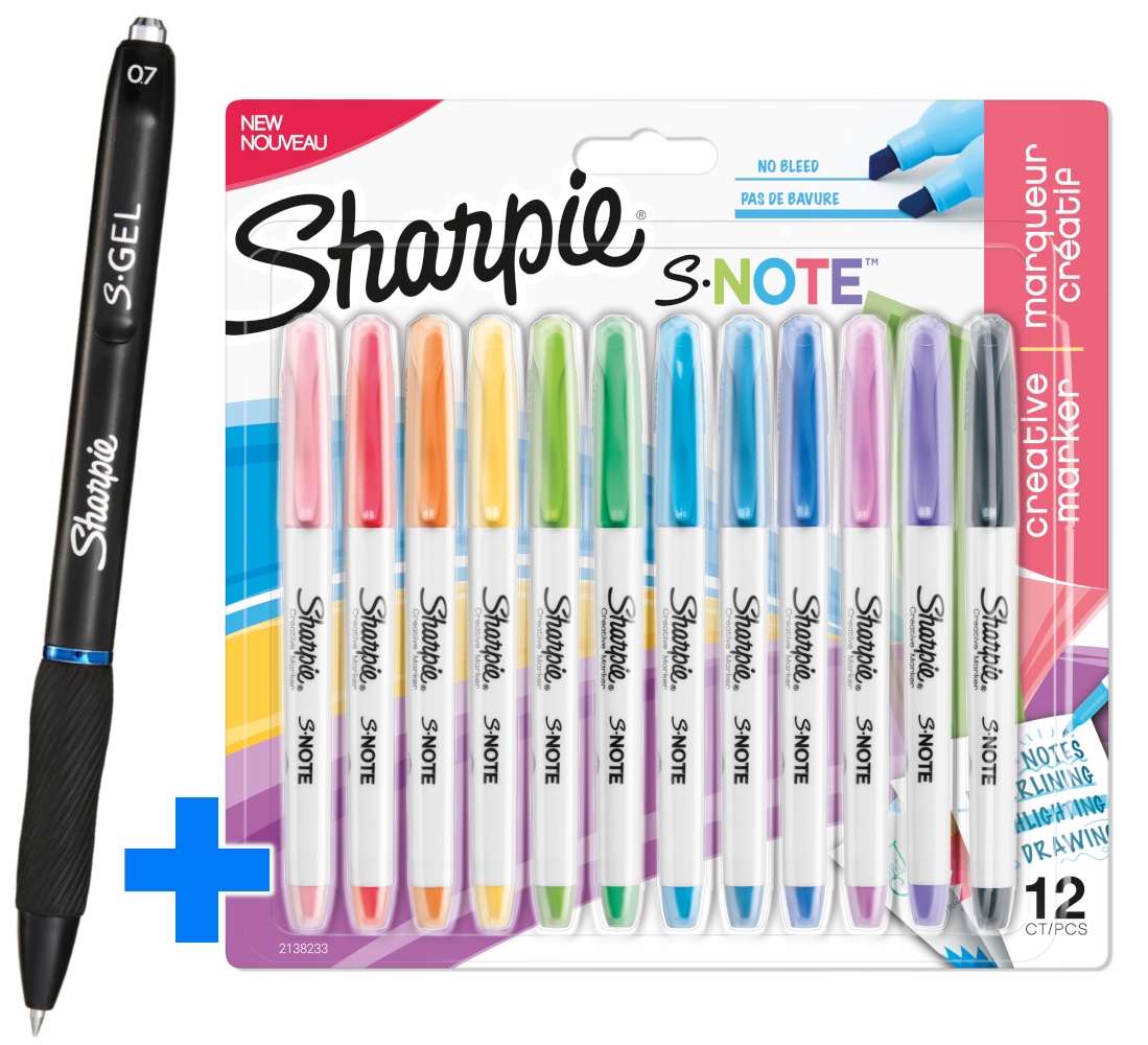 

Zakreślacze Sharpie S-Note 12x Długopis S-gel