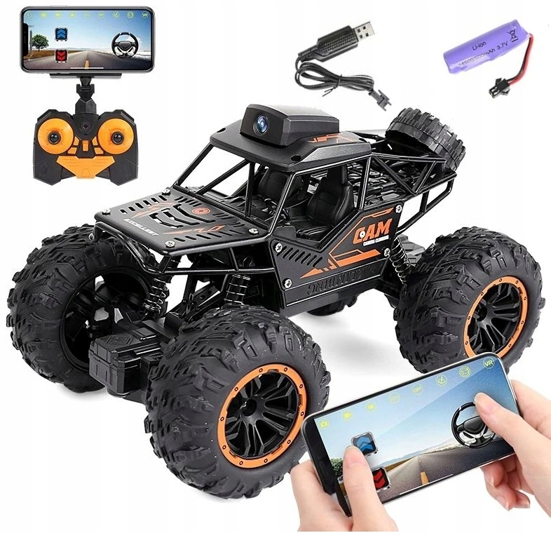 Samochód Zdalnie Sterowany Z Kamerą Wifi Auto Rc Metal Terenowy Akumulator