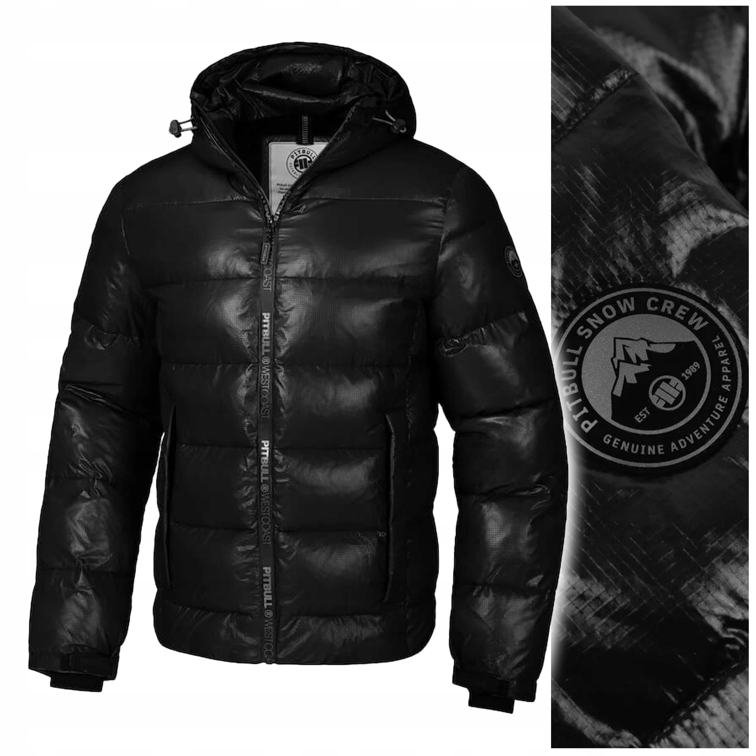 Prošívaná Zimní bunda Pit Bull "pepperwood" s kapucí vel. L černá