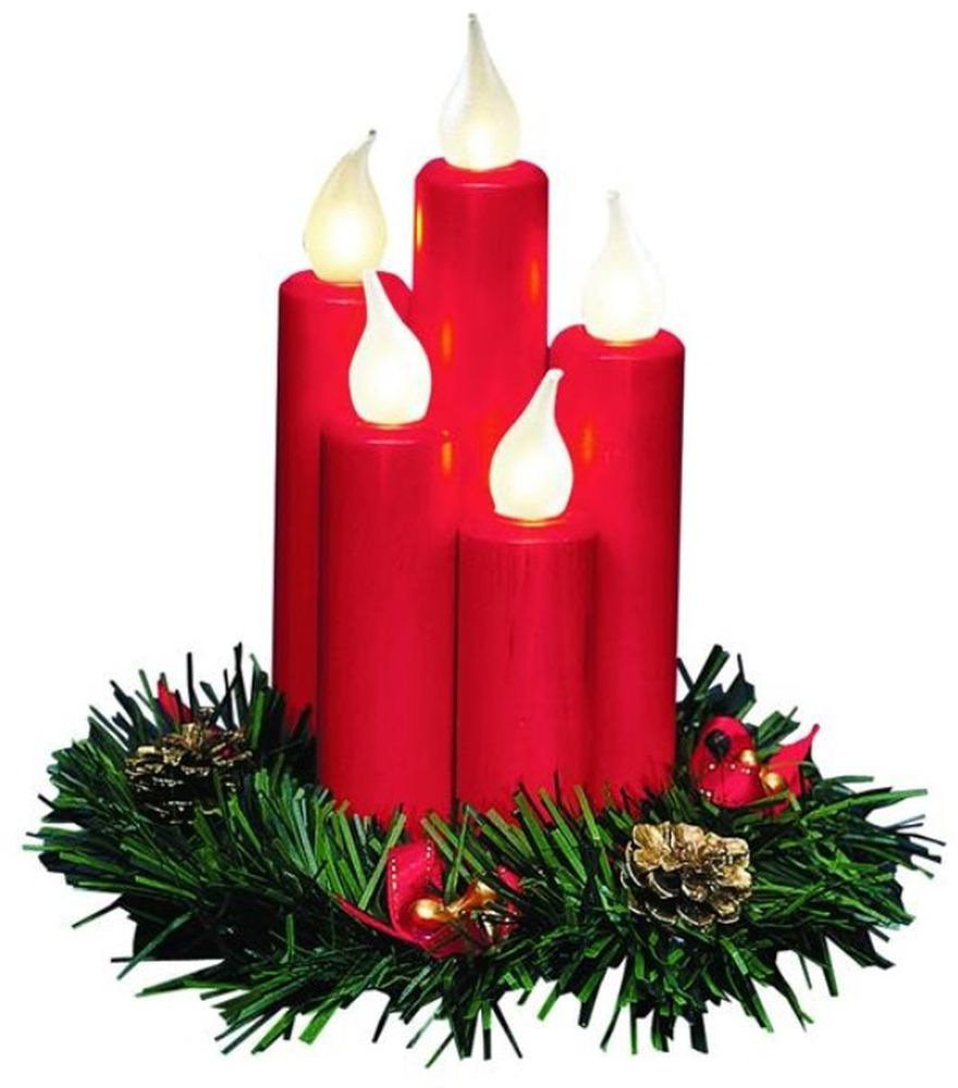 ŚWIECZNIK ŚWIĄTECZNY CZERWONY MARKSLOJD 5x3W