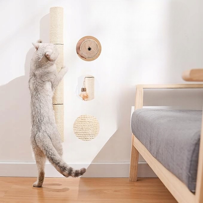 Levně Nástěnný sloupek Škrabadlo Pro Kočky Miuzmore Délka 73 cm Hračka Žebřík