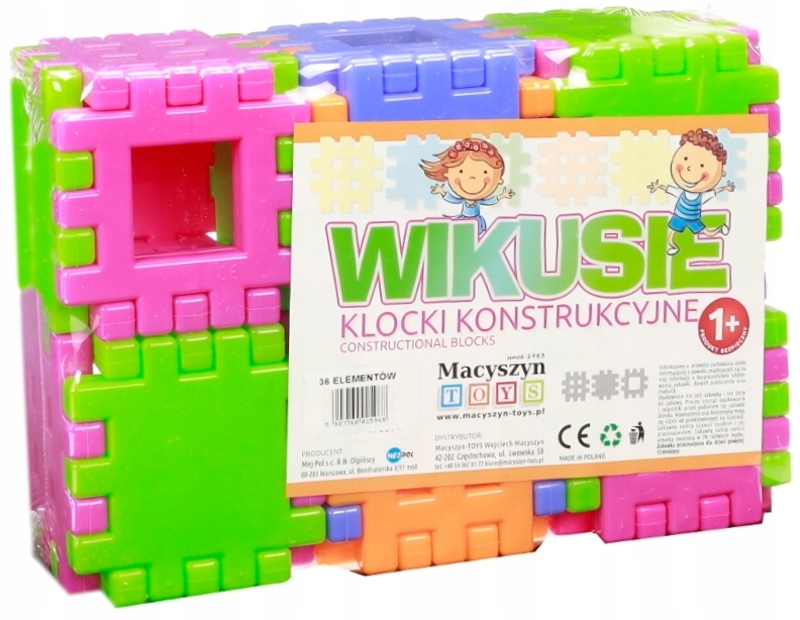 

Duże Konstrukcyjne Plastikowe Klocki Wafle 36 el.