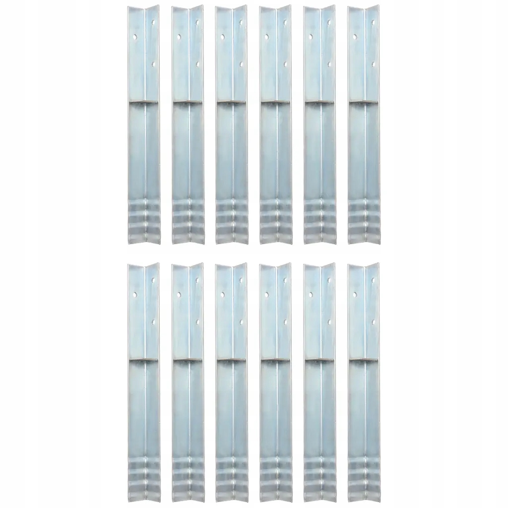 Galvanizované ocelové kotvy 5 x 5 x 50 cm, 12 ks 36 šroubů 36 podkladů