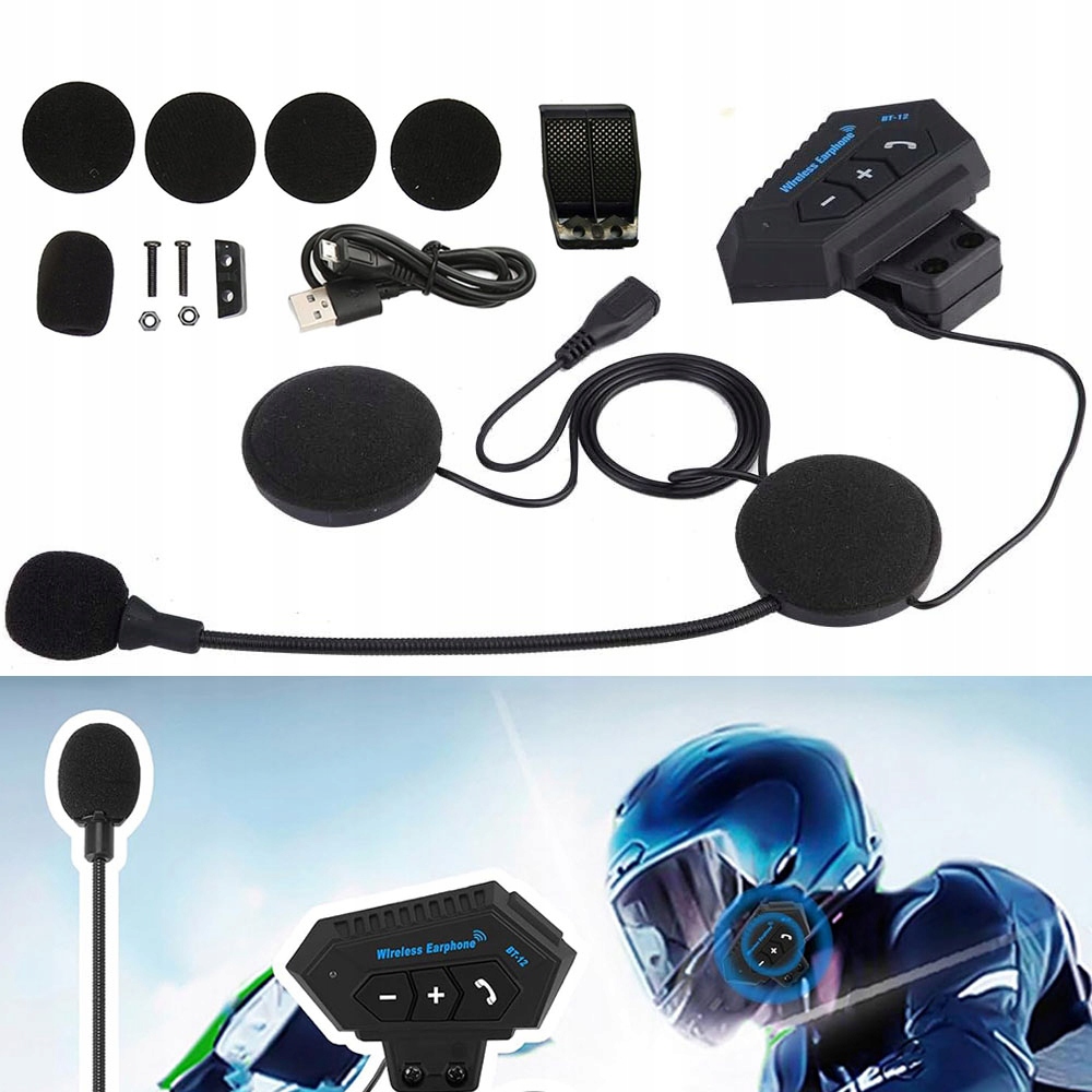Motocyklový interkom, Bluetooth V5.3+EDR, 500 mA
