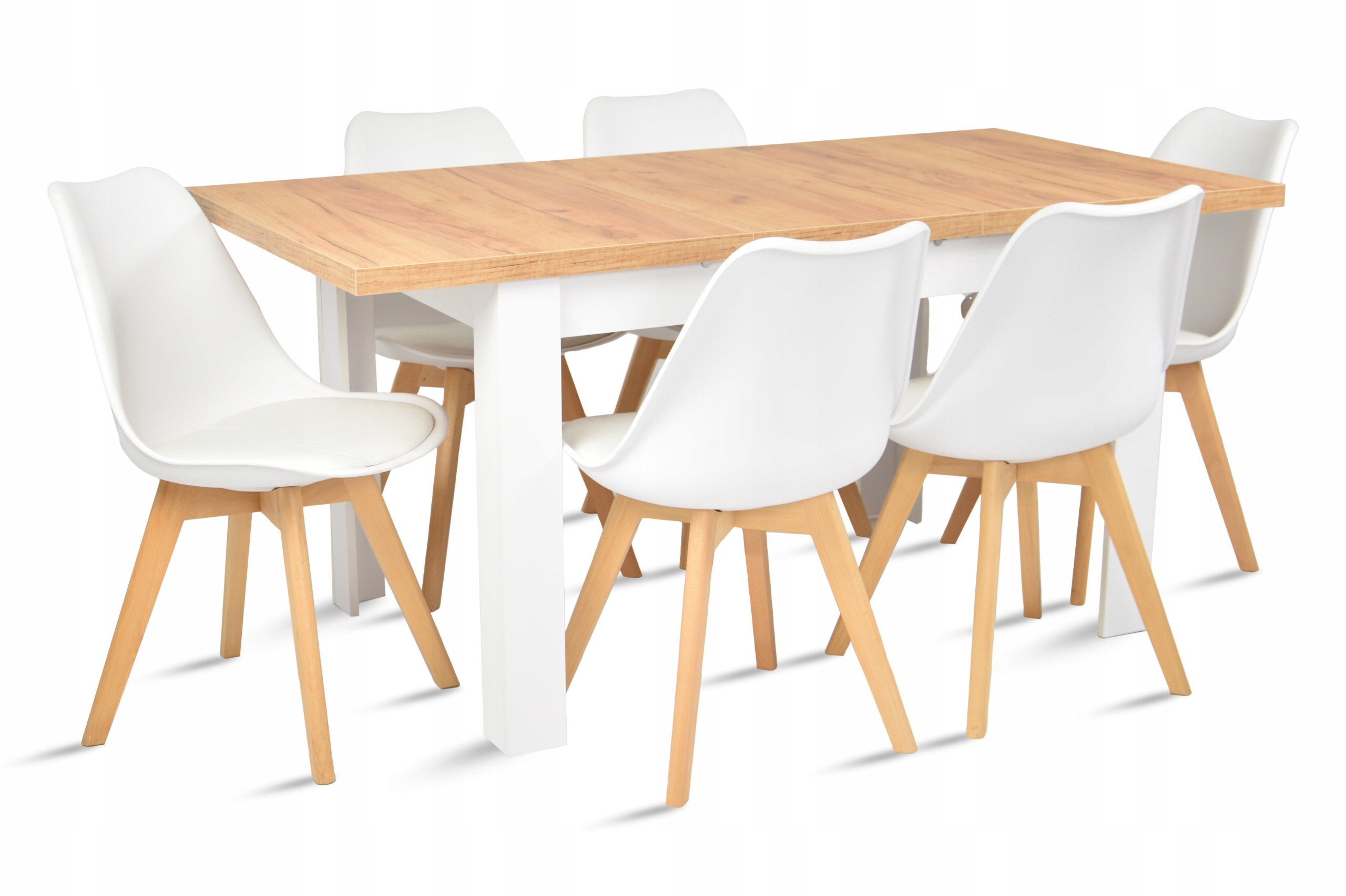 

6 krzeseł skandynawskie Stół rozkładany 80x120/160