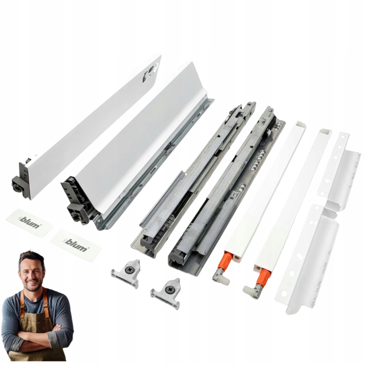 Zásuvka Blum Tandembox Antaro 350 mm Vysoká 199 mm Nosnosť 35 kg Biela