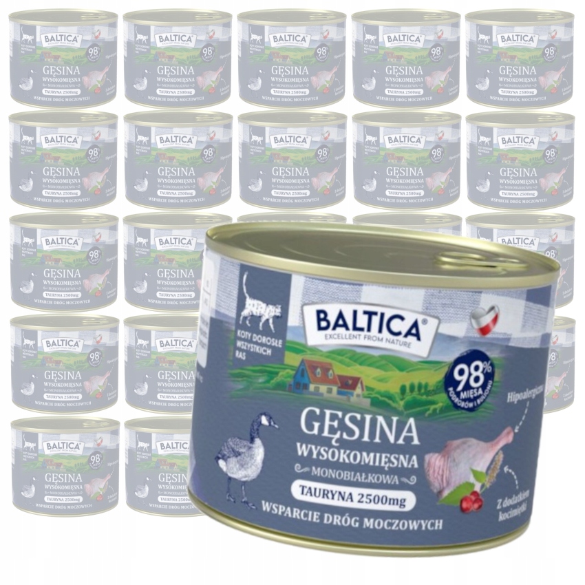 Baltica Chutě regionů husí maso 24x185g Vlhké Krmivo pro sterilizované kočky