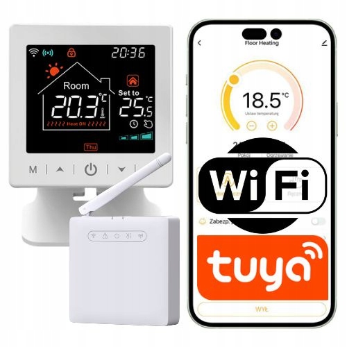 Bezdrôtový termostat Sone WiFi Tuya s prijímačom Rf 433 MHz