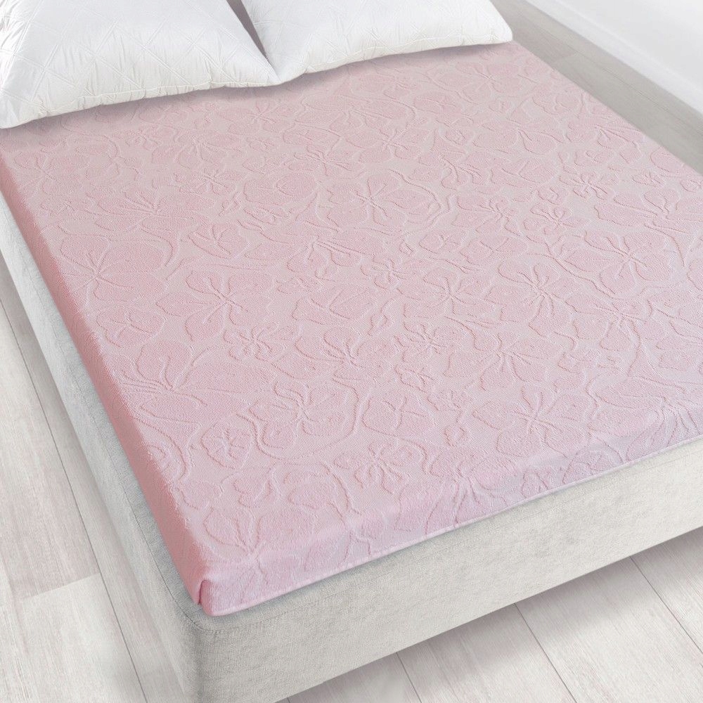 

Prześcieradło frotte bez gumki 150x205 różowe jasn