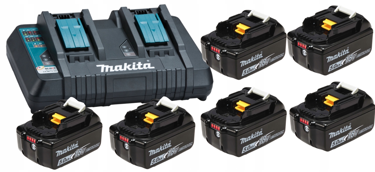 

Makita Zestaw Ładowarka DC18RD Akumulator 5Ah x6