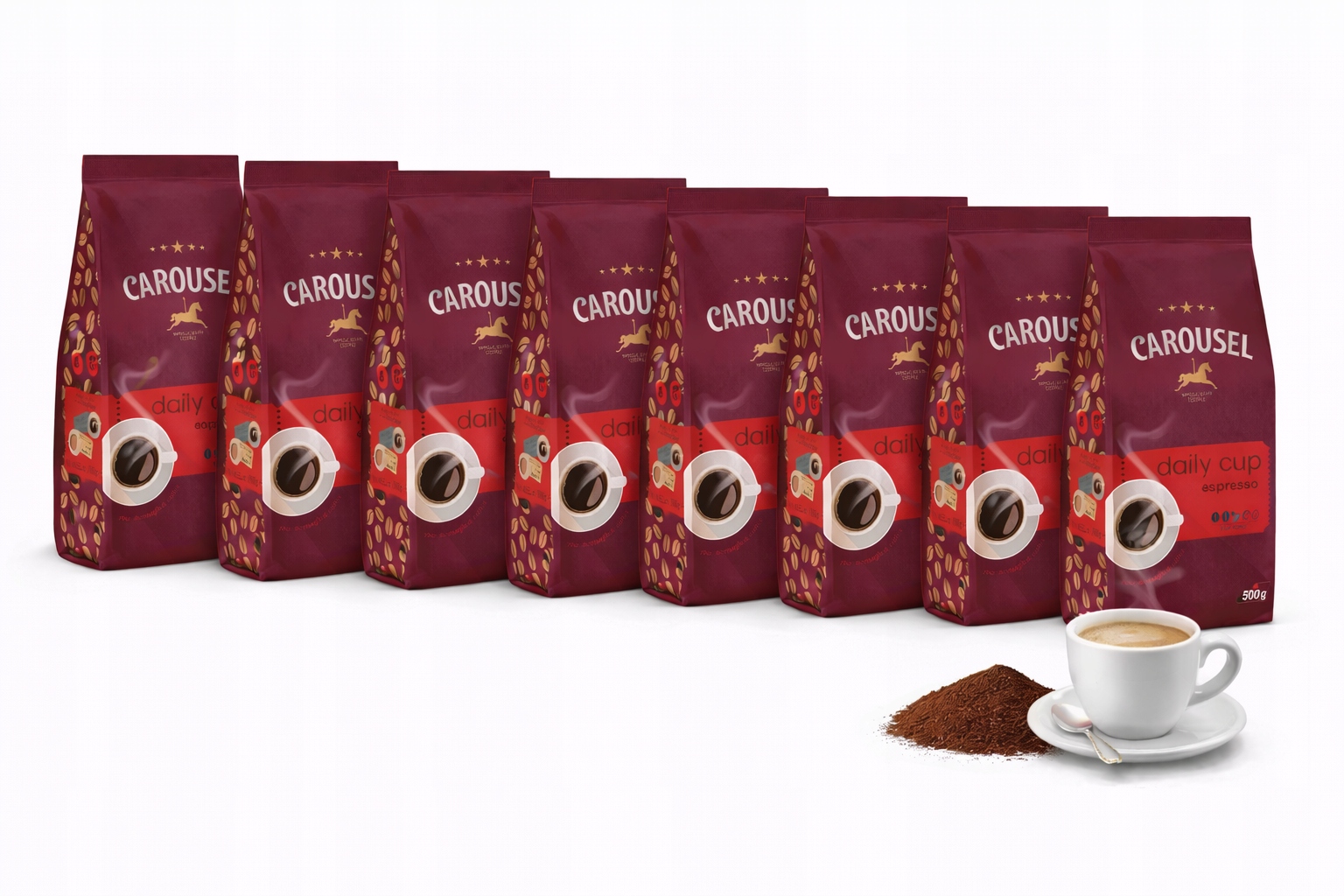 Levně Carousel Coffee Daily Cup Espresso mletá káva 500 g 01/04/26 Karton