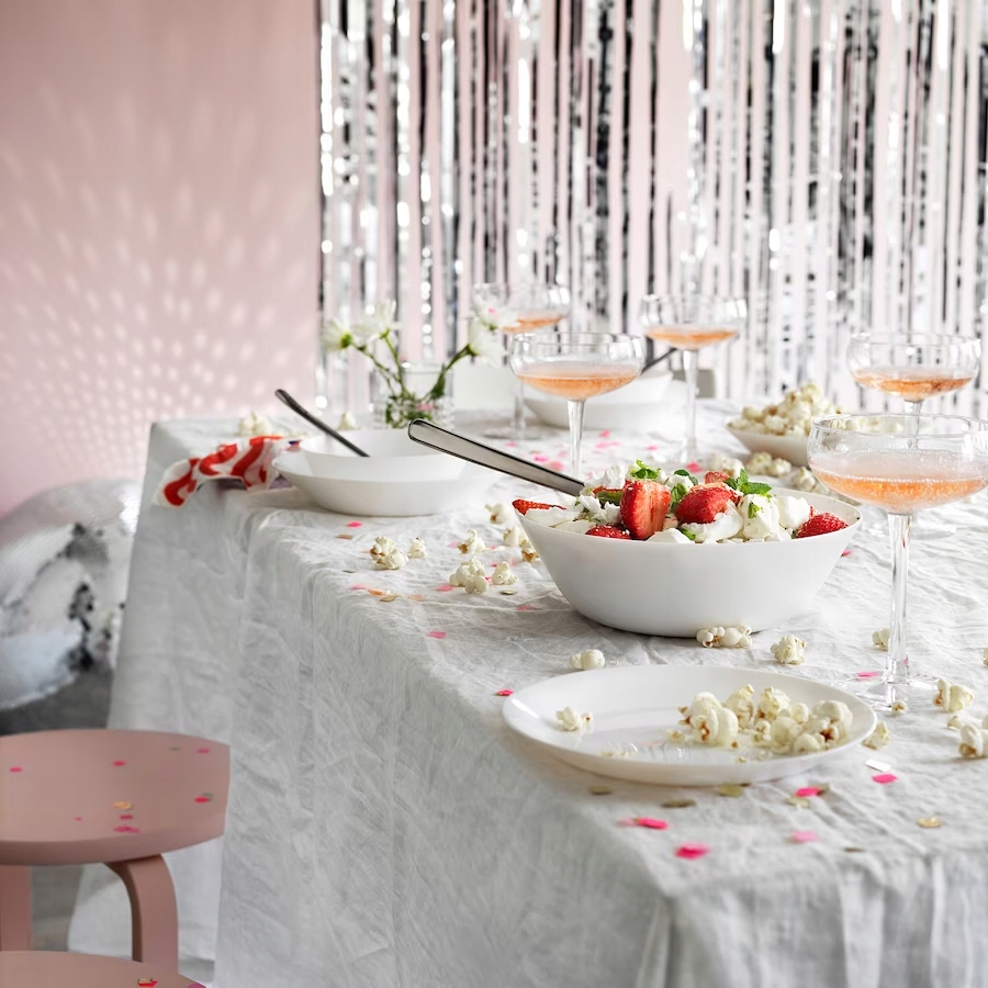 IKEA OFTAST Talerzyk deserowy biały, 19 cm 12 szt Materiał wykonania szkło