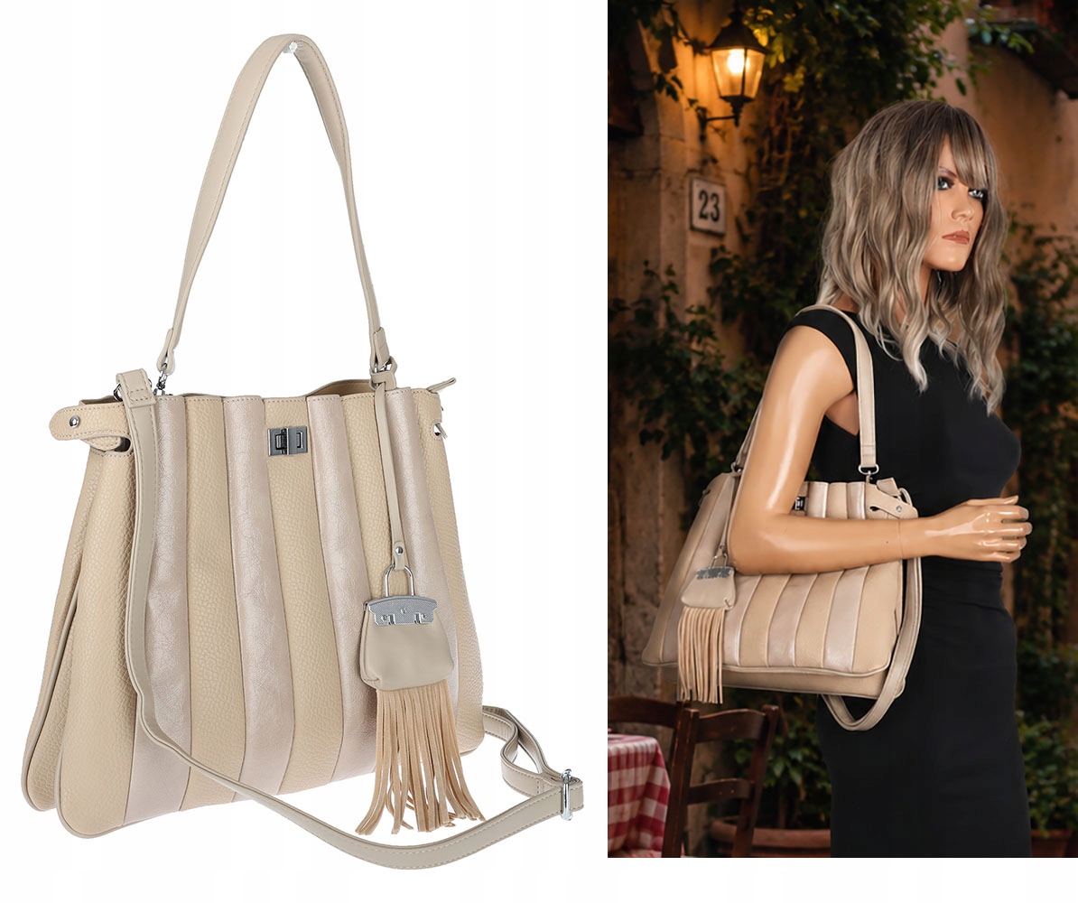 Dámská kabelka Přes Rameno Kufřík Shopper Taška přes rameno MC682 Béžová