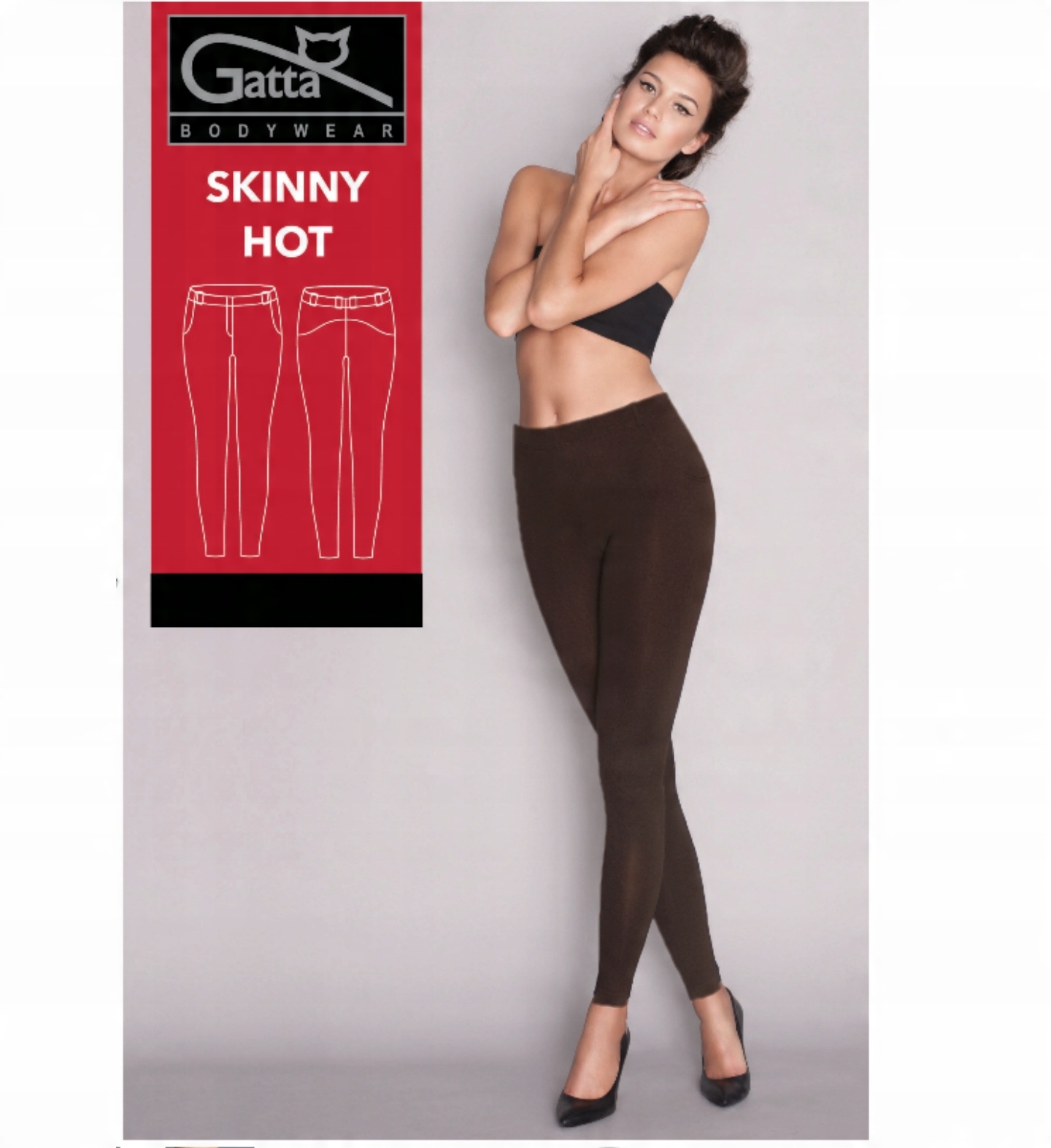 

Spodnie legginsy Gatta Skinny Hot L brązowe