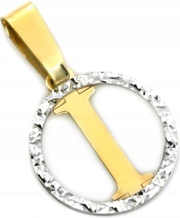 Zlatý přívěsek 585 písmenko I v kruhu bílé zlato přívěsek na řetízek