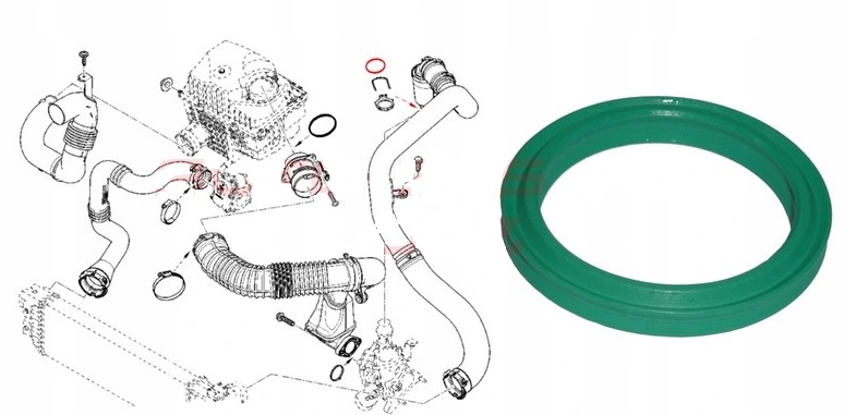 USZCZELKA RURY INTERCOOLERA MASTER NV400 MOVANO