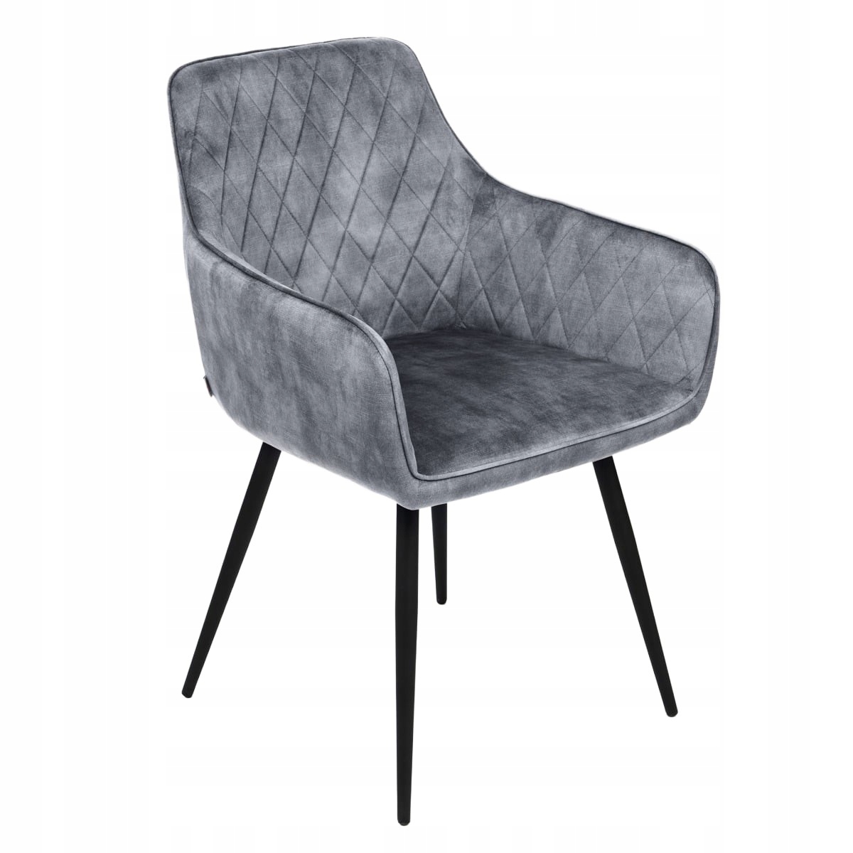 Čalouněná židle Satori šedá s područkami, kovová konstrukce Homla