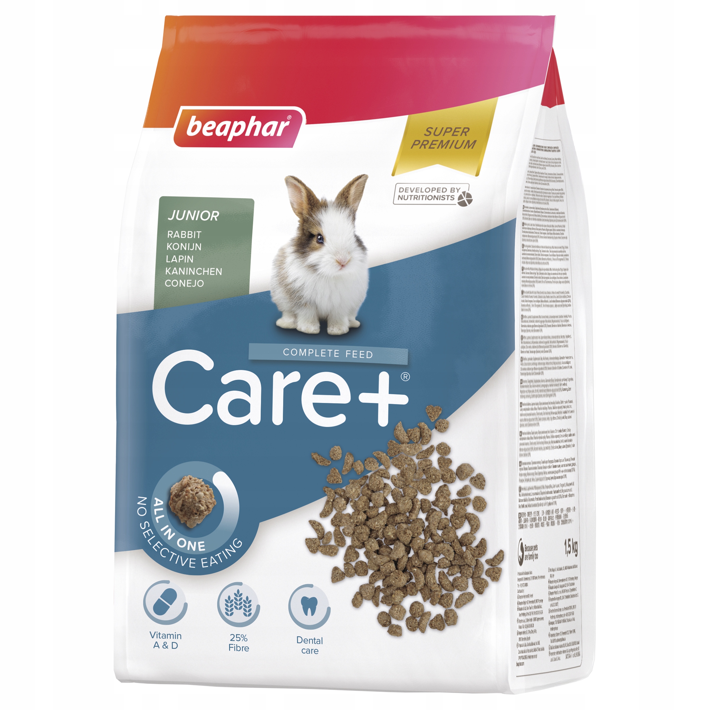 Levně Beaphar Care+ Rabbit Junior 1,5 kg – krmivo Premium pro králíky