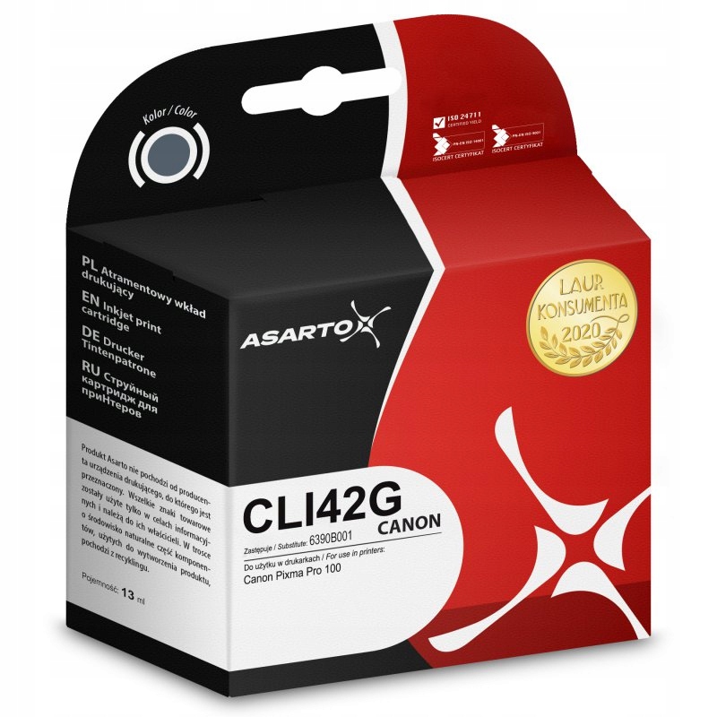 Tusz Asarto do Canon CLI42G 6390B001 492 str. grey