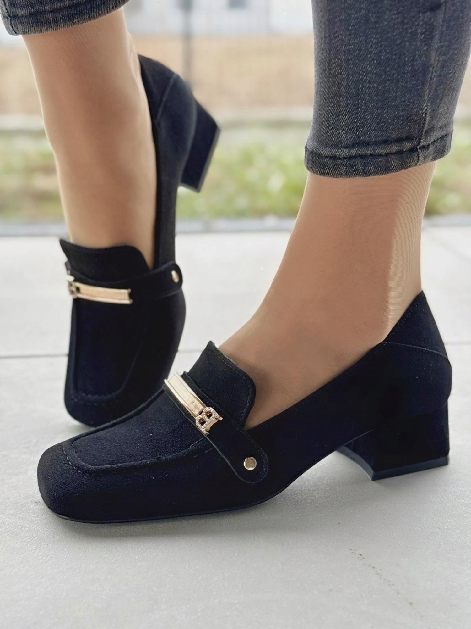 Pohodlné černé dámské mokasíny Oleksy pravá kůže! R41